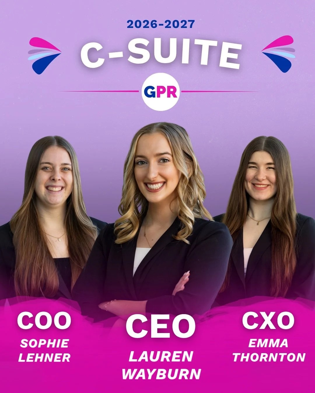 Meet the 2026&ndash;2027 GrandPR C-Suite: 🤩 

Chief Executive Officer: @laurenwayburn 
Chief Operations Officer: @soph.lehner 
Chief Experience Officer: @emmaathornton_ 
Chief Digital Officer: @ben.sanko 
Chief Communications Officer:&nbsp;@oliviago