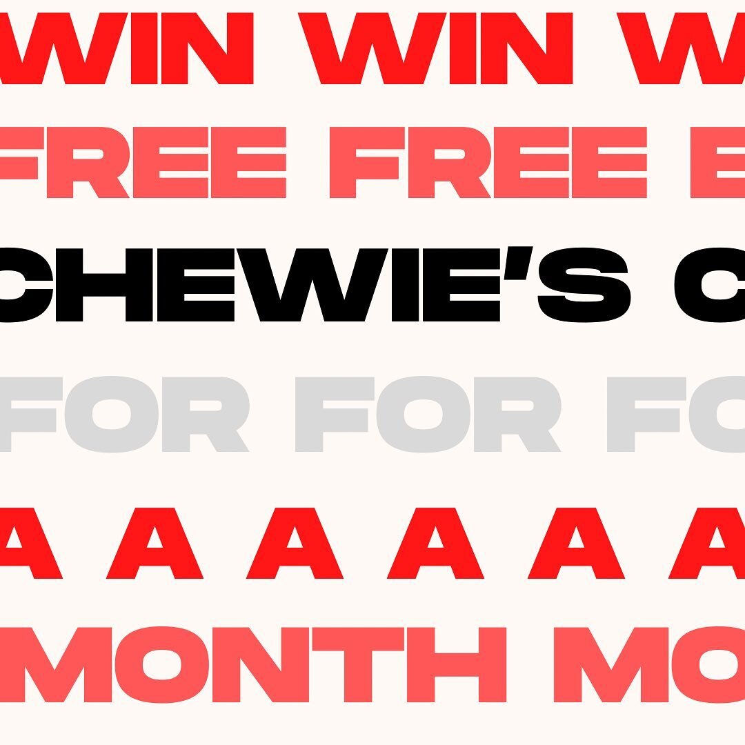FREE CHEWIE&rsquo;S FOR A MONTH!!! You can&rsquo;t miss this chew-mazing opportunity! 

Here&rsquo;s how➡️
- Come to Snerk&rsquo;s anytime before February 1st
- Give us your BEST Chewbacca yalp 
- Make sure we record you for judging! 

It&rsquo;s tha