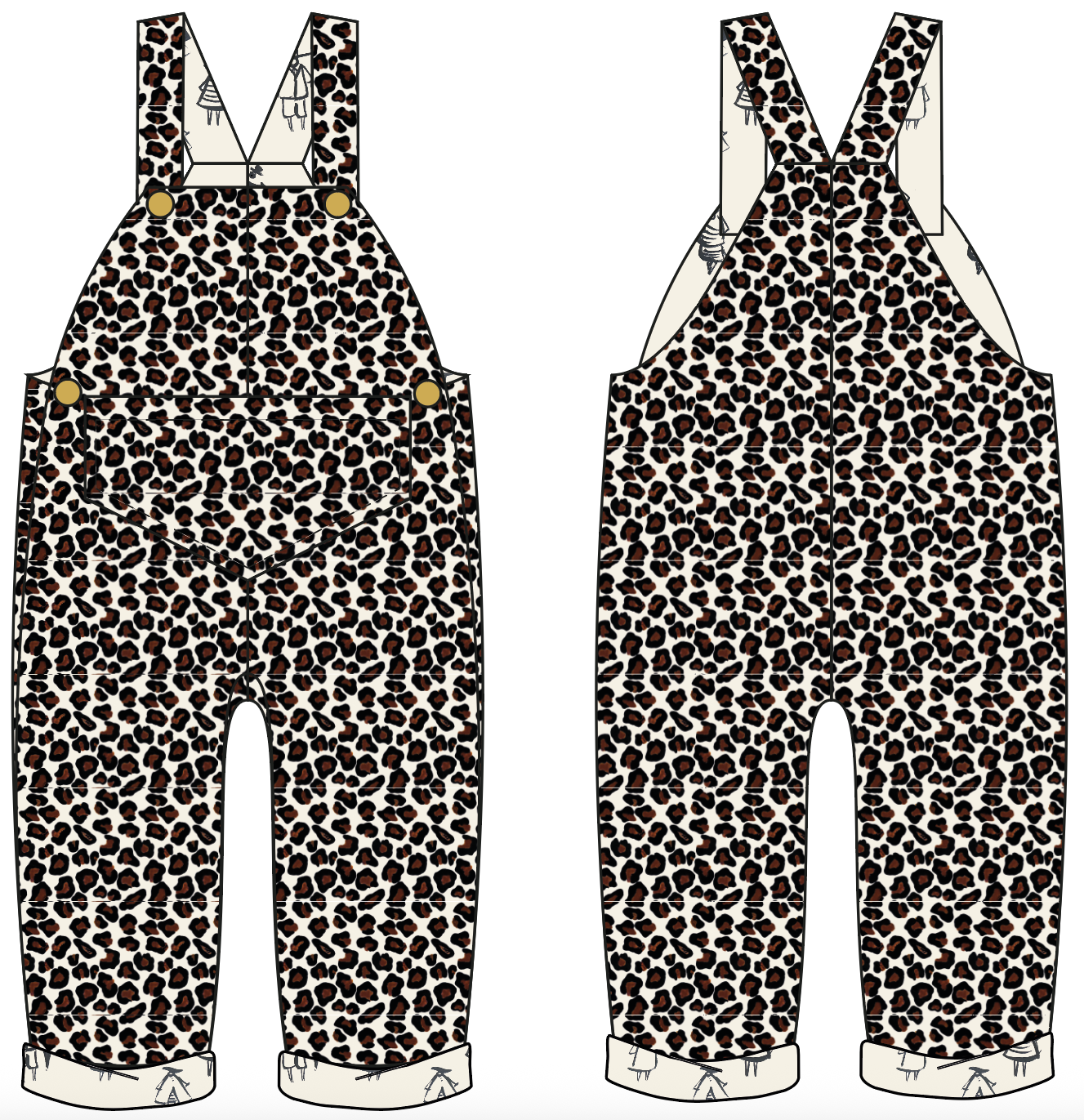 DAZZLING DUNGAREE - LEOPARD