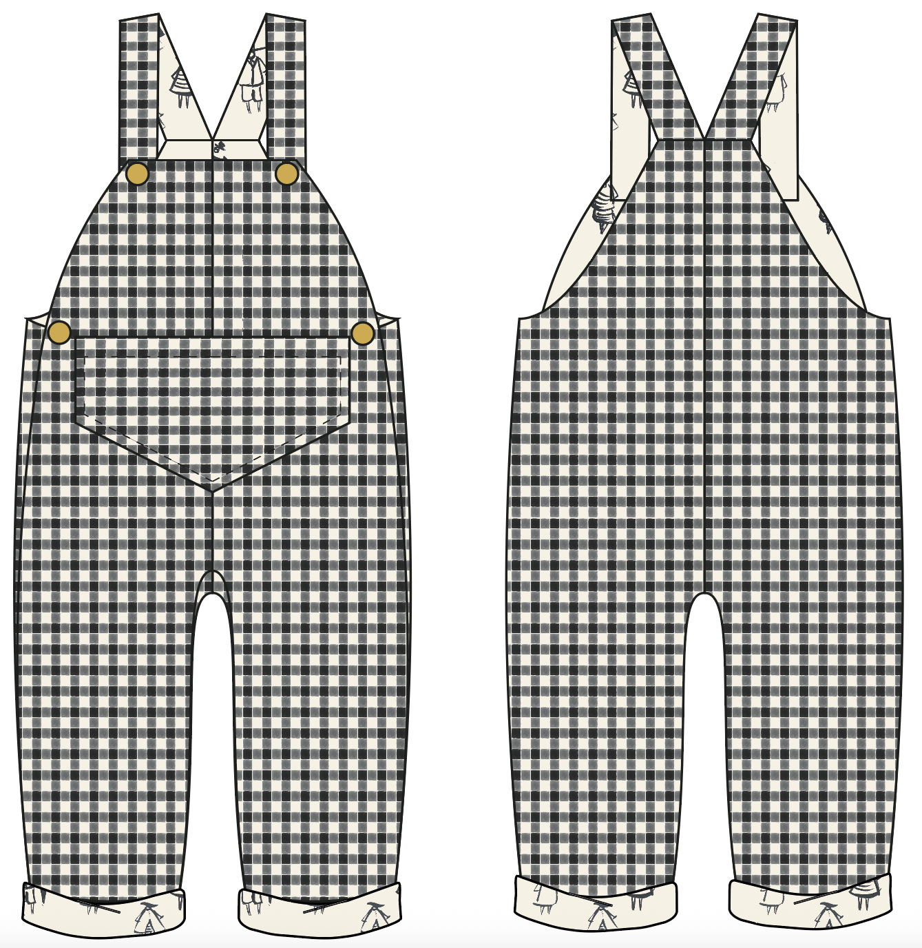 DAZZLING DUNGAREE -  CHECK