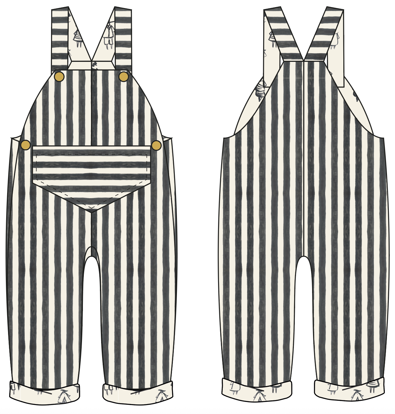 DAZZLING DUNGAREE - STRIPE