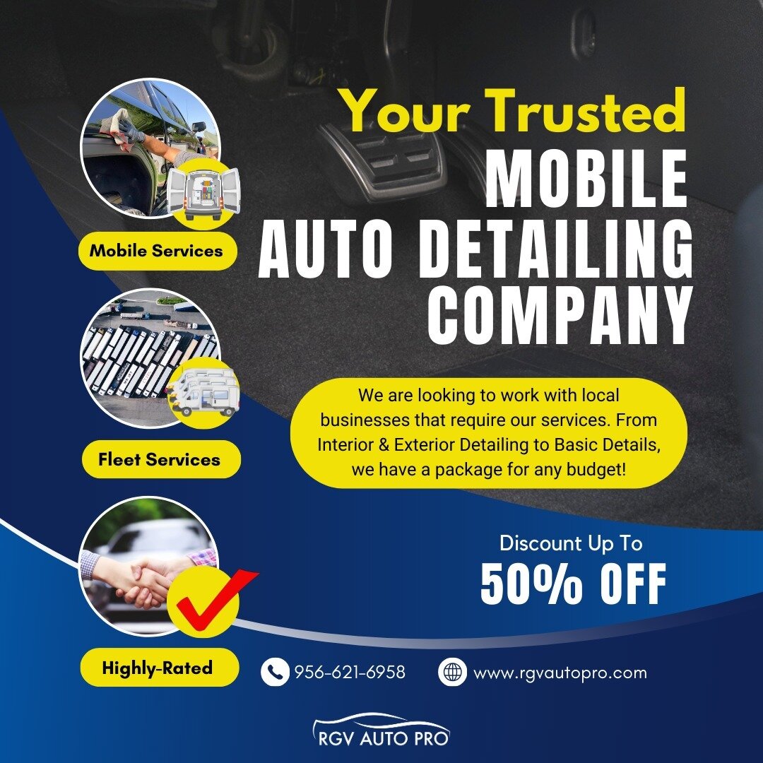 If you are tired of looking for a professional and a mobile auto detailing company that provides the service on time and with no hassle, We are the company for you!

We provide big discounts to our premium detailing packages and provide different pac