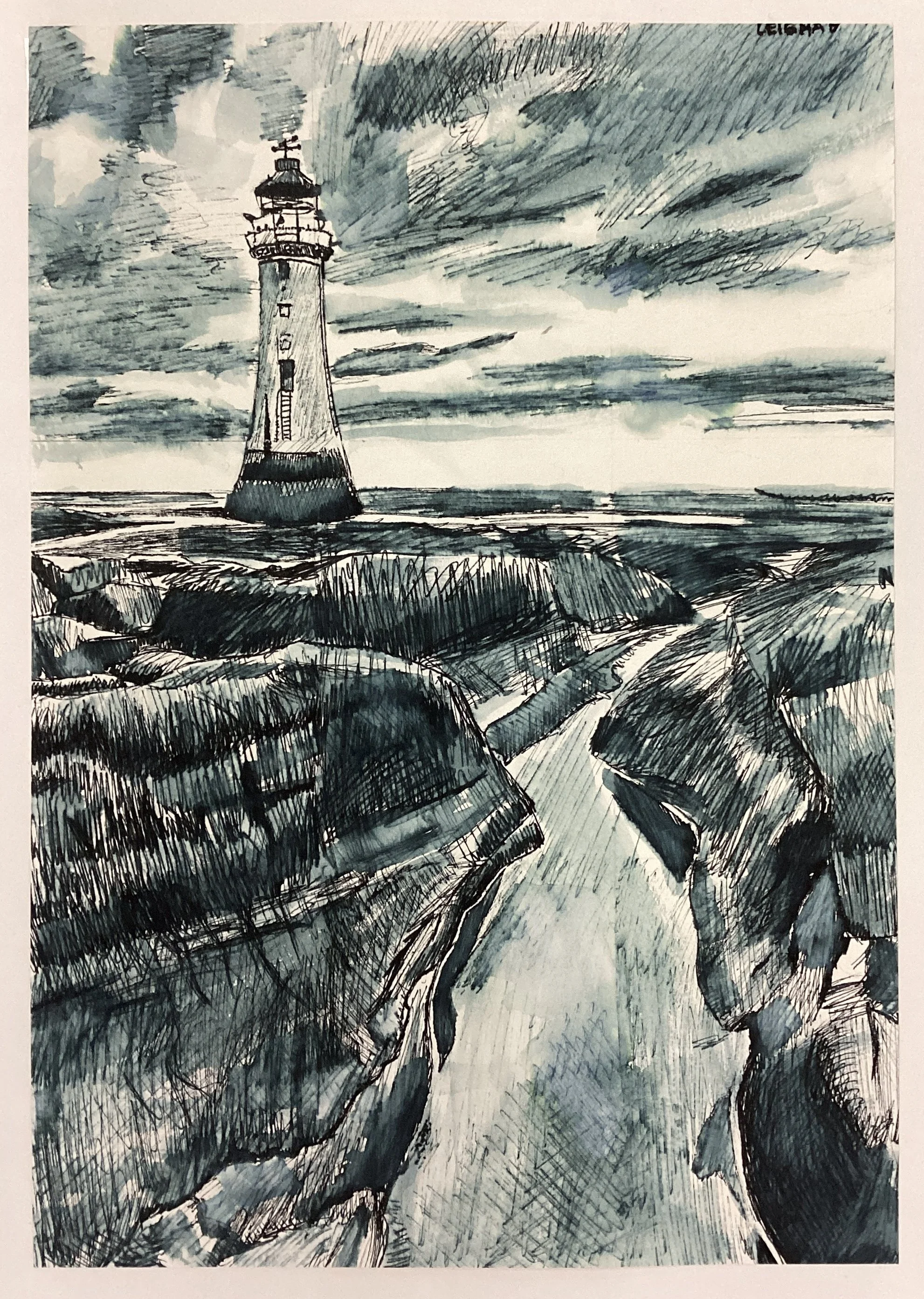 Leigha - "Lighthouse" - Pen & Wash