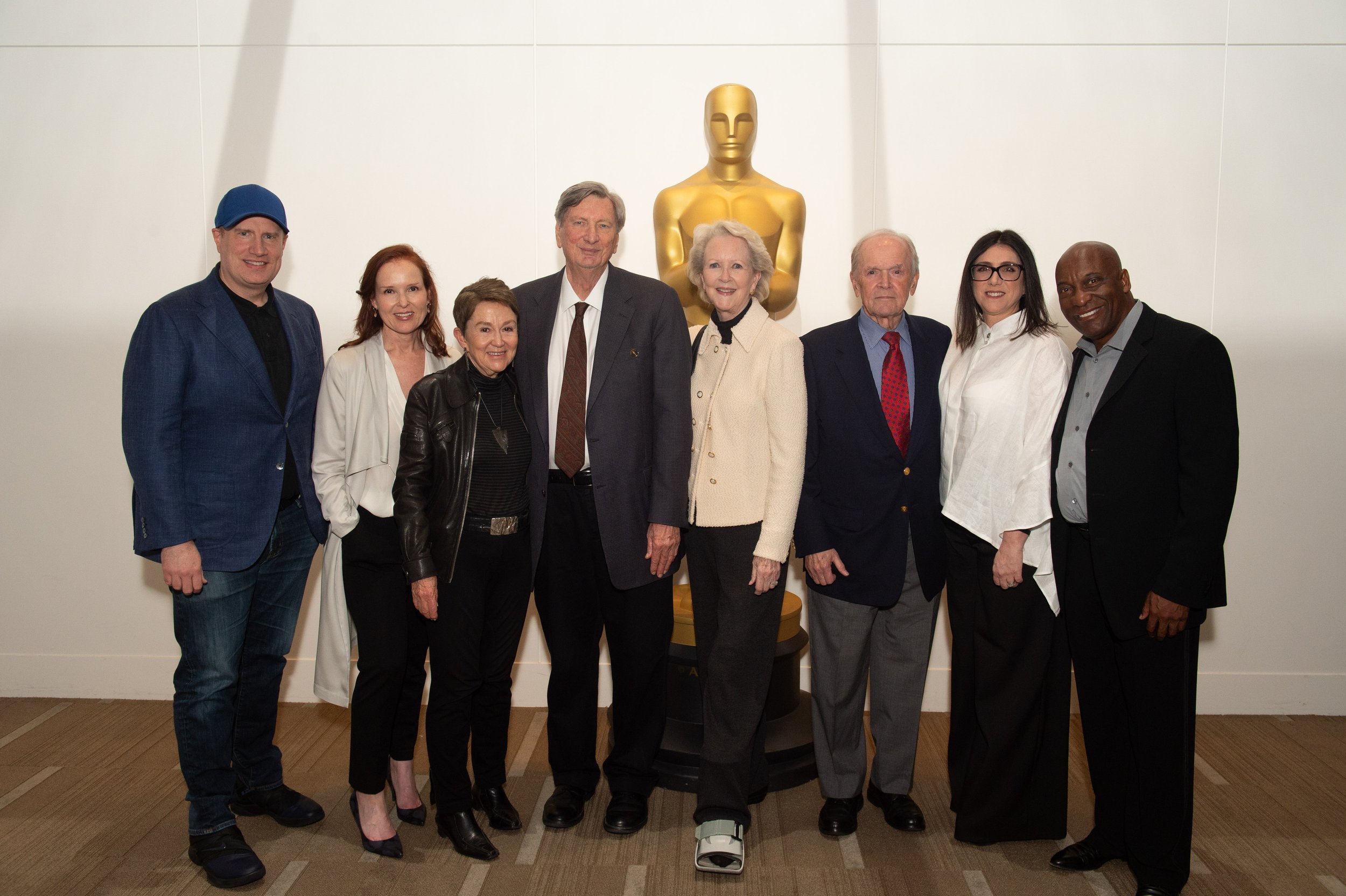 In 2019 the Academy of Motion Picture Arts and Sciences hosted a celebration marking SCA’s 90th Anniversary. Price, his wife Katherine and Dean Elizabeth Daley joined  SCA alumni: (l-r) Marvel Studios President Kevin Feige, Producer Jennifer Todd, Ac