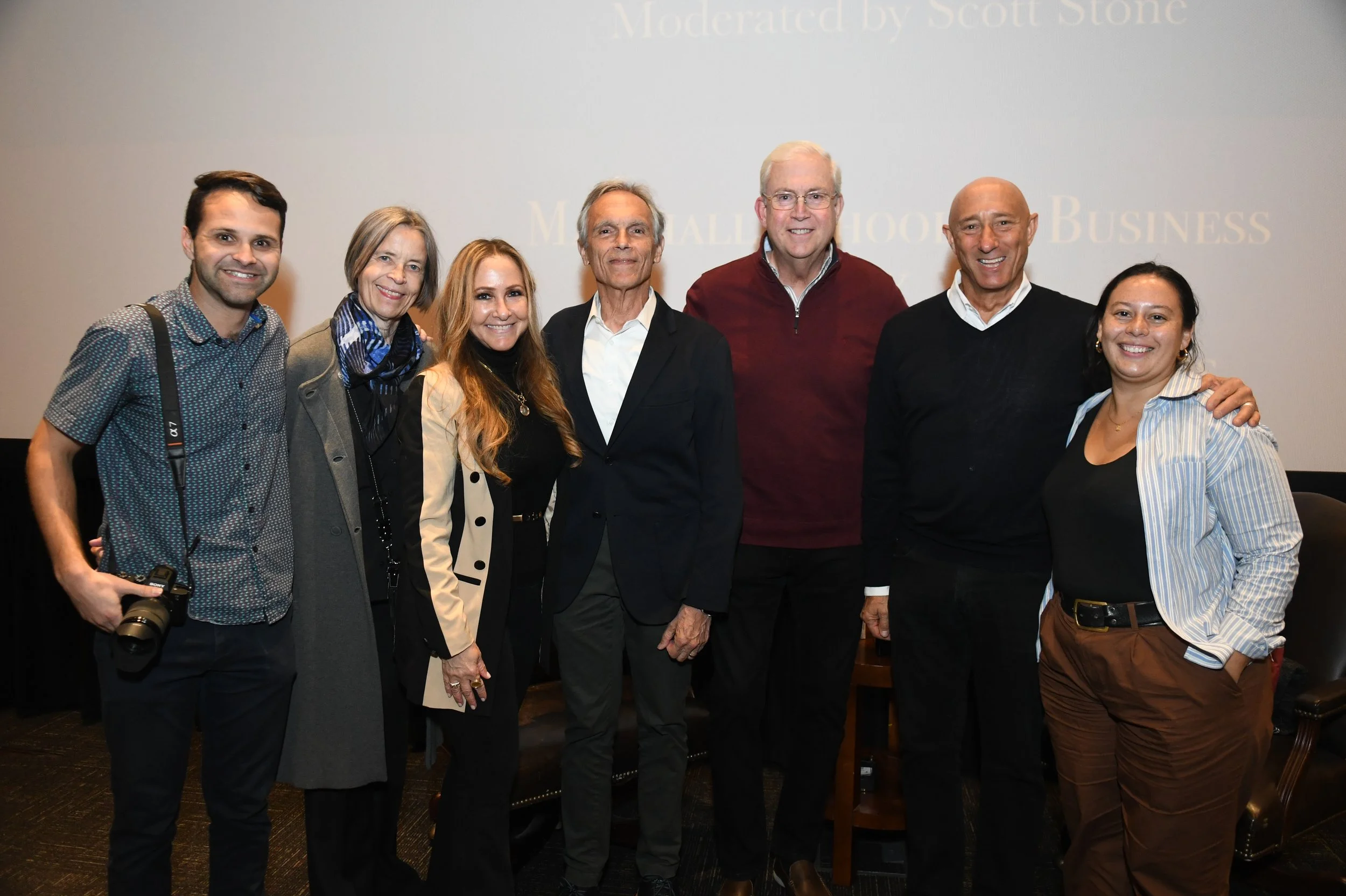 L-R: Patrick Fritz, Marion Philadelphia, Bonnie Chi, Michael Renov, Bill Allen, Scott Stone and...  