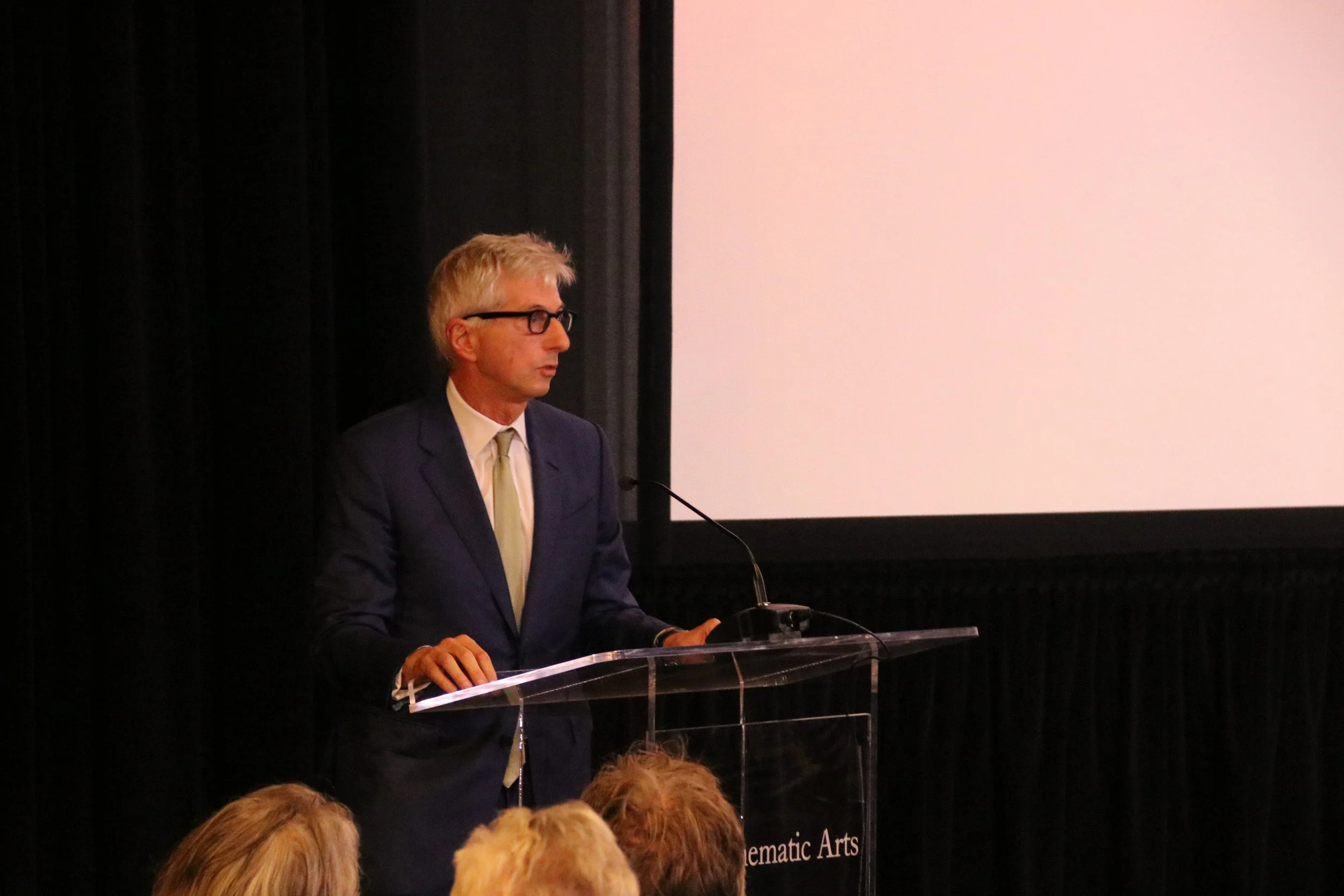 Stark Faculty member Jeff Kortschak speaking at the Celebration of Life for Larry Turman.