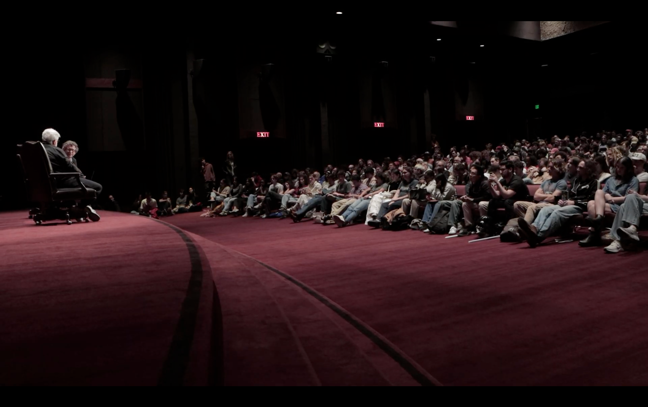 A full house at Norris Theatre welcomed George Lucas during his visit to the Star Wars Phenomenon class.