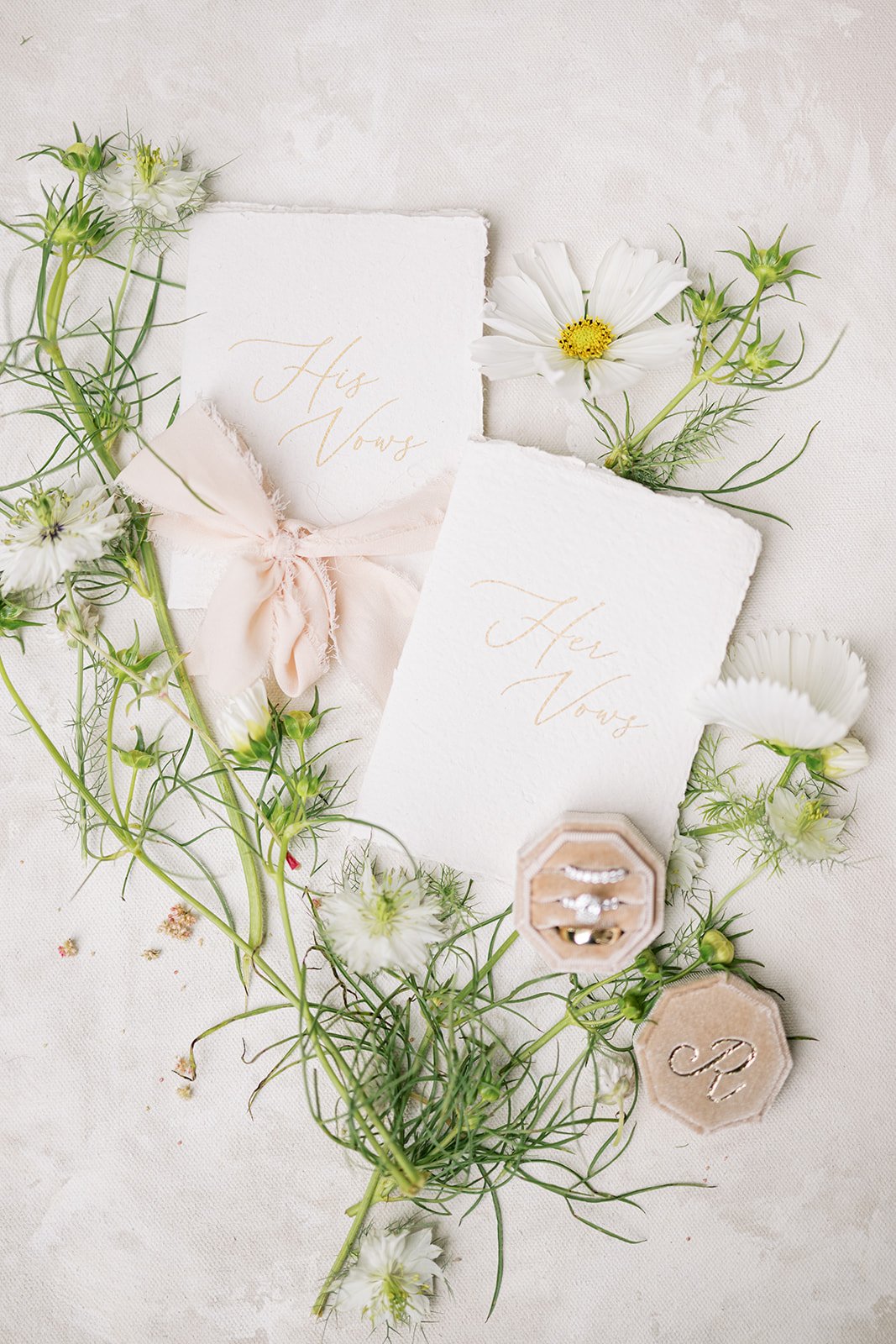 wedding vow books white and airy