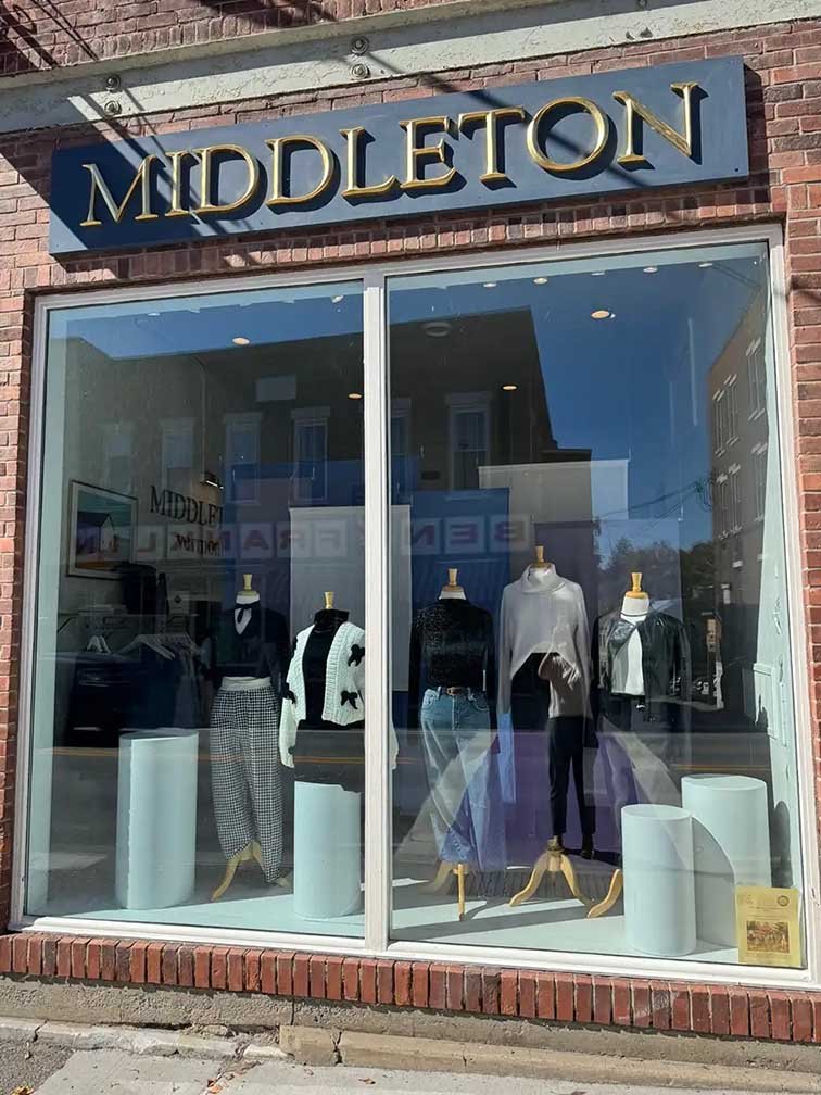 Exterior view of fabric panel window display