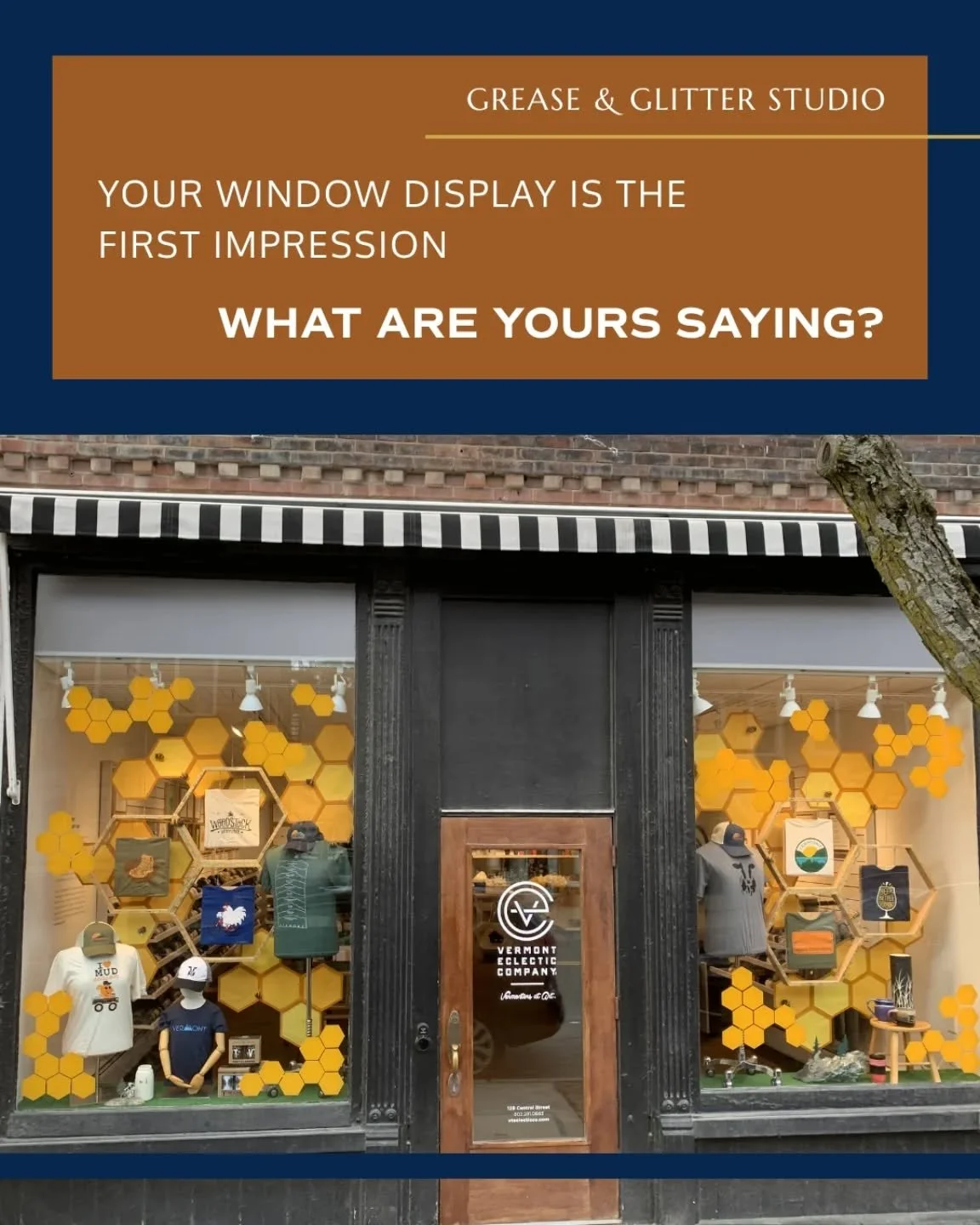 What are your windows saying to your customers? 👇

Here are the keys to a strong display &mdash;
&nbsp;✨ Eye-catching color that grabs attention &amp; combats window glare
&nbsp;✨ 3 layers of dimension: on the glass, mid-window &amp; backdrop
&nbsp;