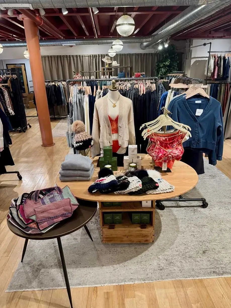 Lingerie table with handknit beanies