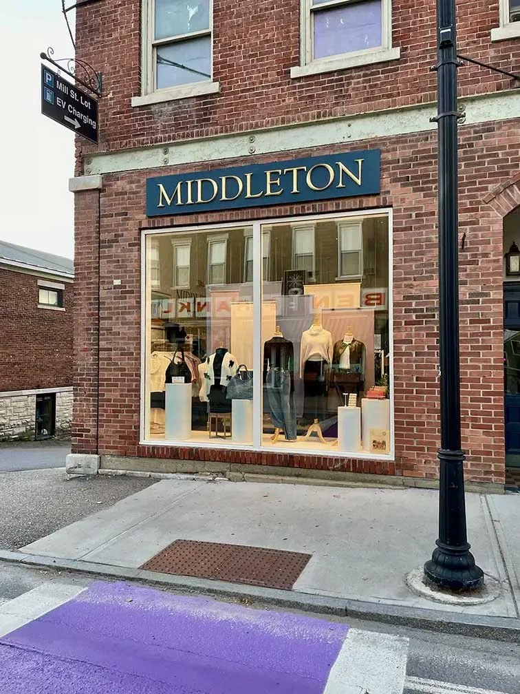 Exterior evening view from the street