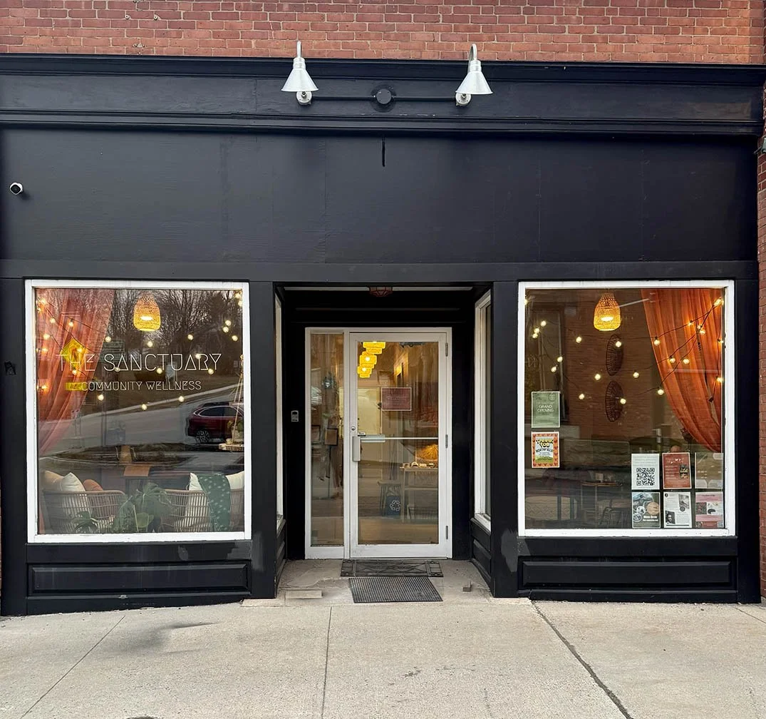 View of window displays on storefront, no signage