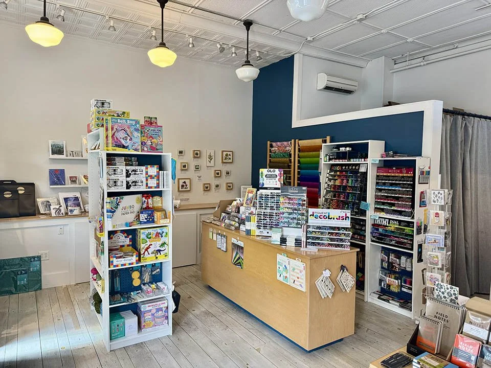 Overview of left side of art supply store - June refresh 2025
