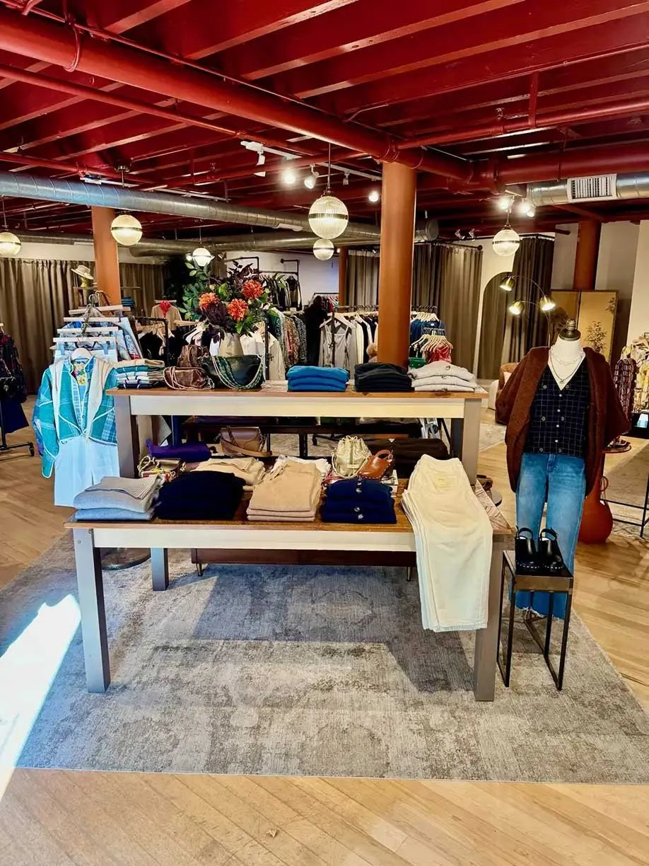 Main table stacked styled with cashmere apparel