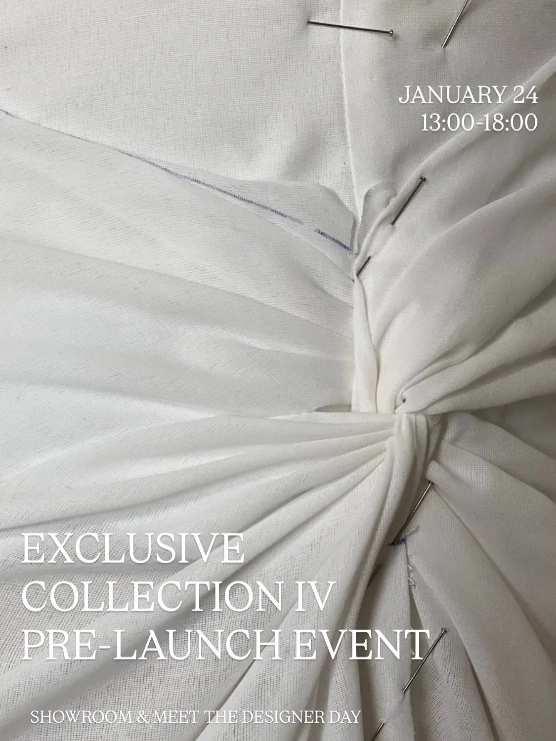 EXCLUSIVE COLLECTION IV PRE-LAUNCH EVENT ✨
Showroom and Meet The Designer Day 

Celebrate the launch of Collection IV with us at our showroom in an intimate, relaxed setting. 

From 13:00 to 18:00 on January 24, enjoy a glass of prosecco as you explo