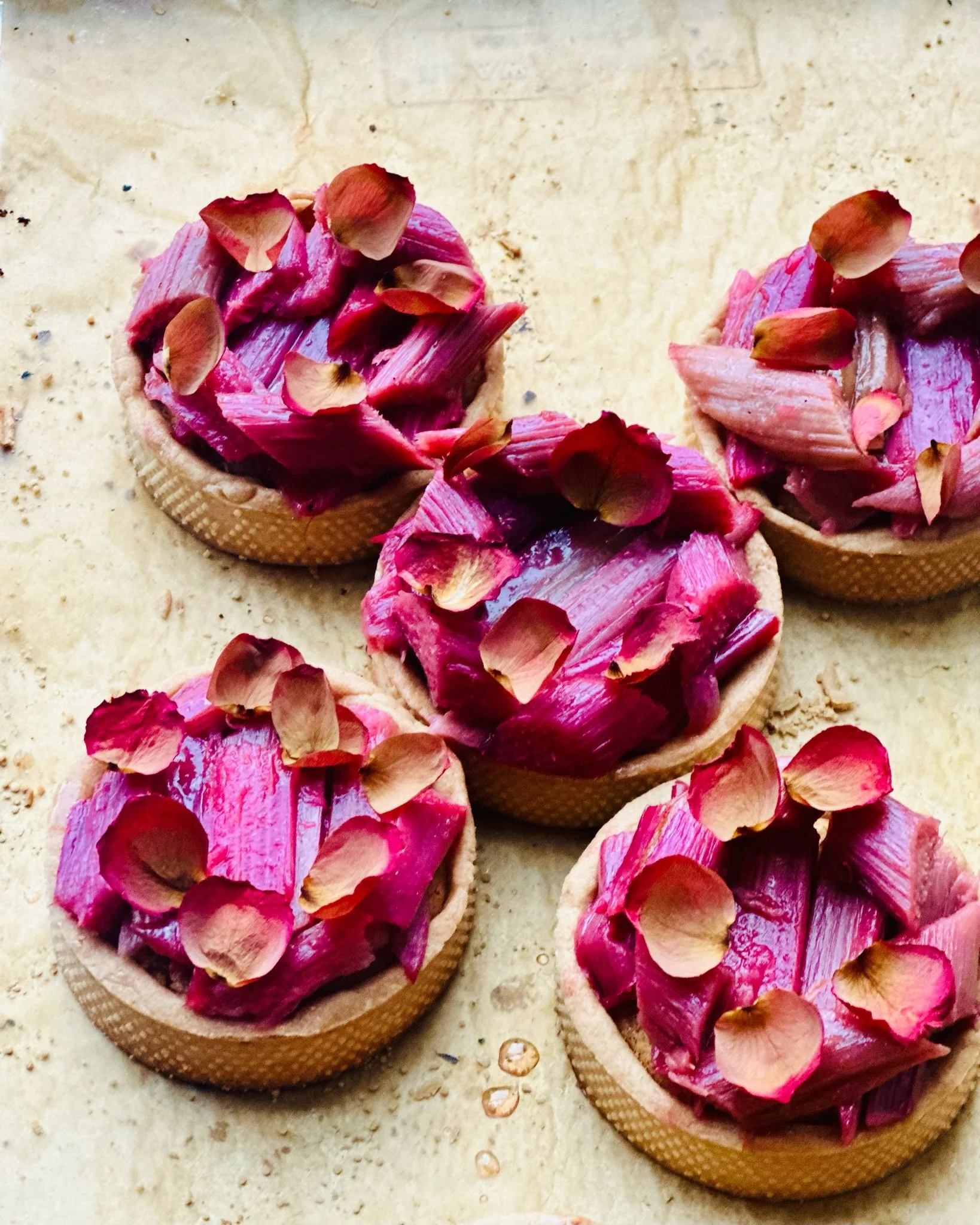 RHUBARB MISO GINGER TART 🌷

A little ode to the kind of pastry I imagine lining the shelves of a sunny, future UFS storefront.

Ginger-infused sabl&eacute;e tart shells, layered with rhubarb ginger compote and a sweet Saikyo miso&ndash;spiked white 