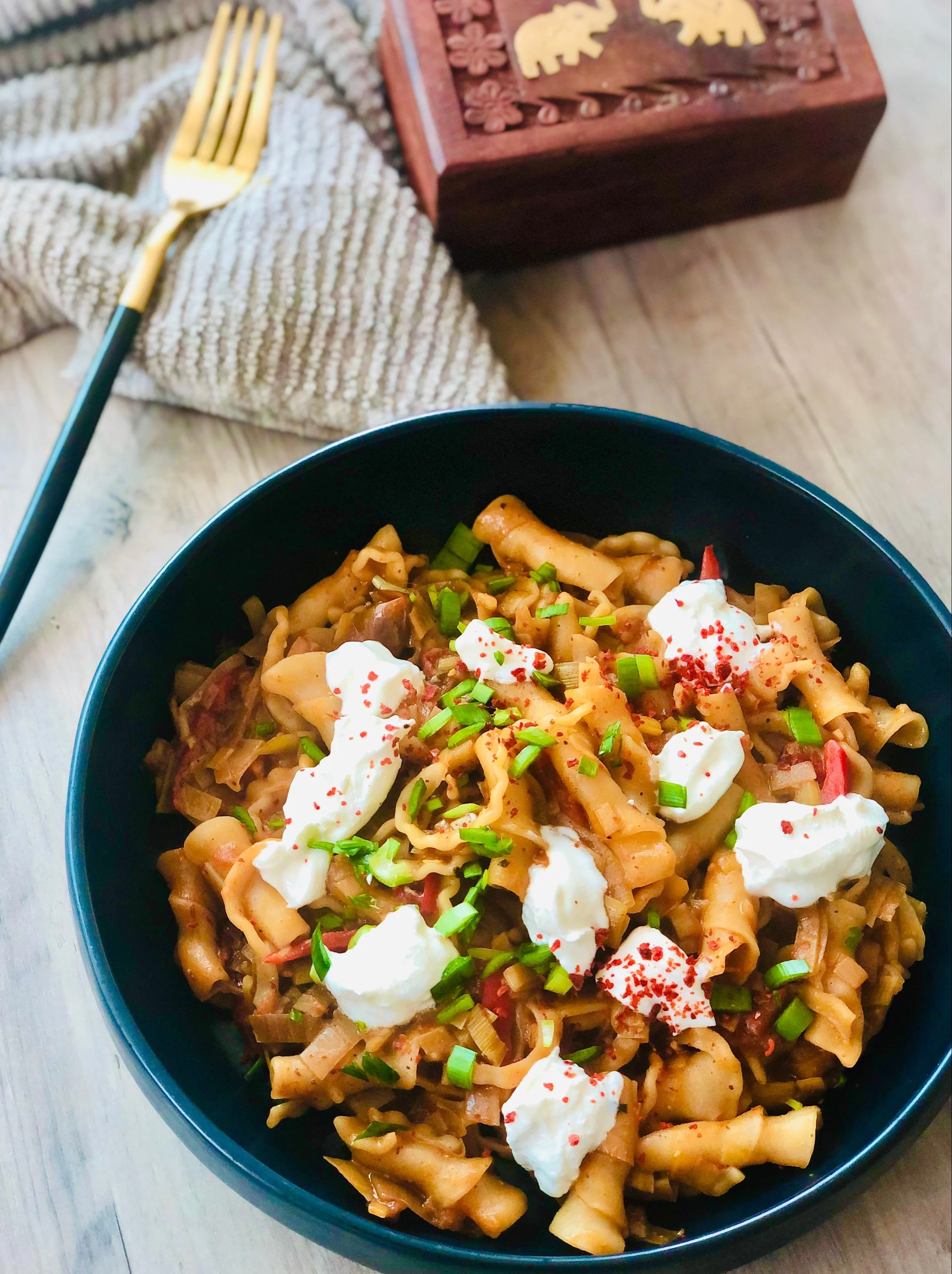 Leeky Harissa Pasta with Labneh — Umami From Scratch