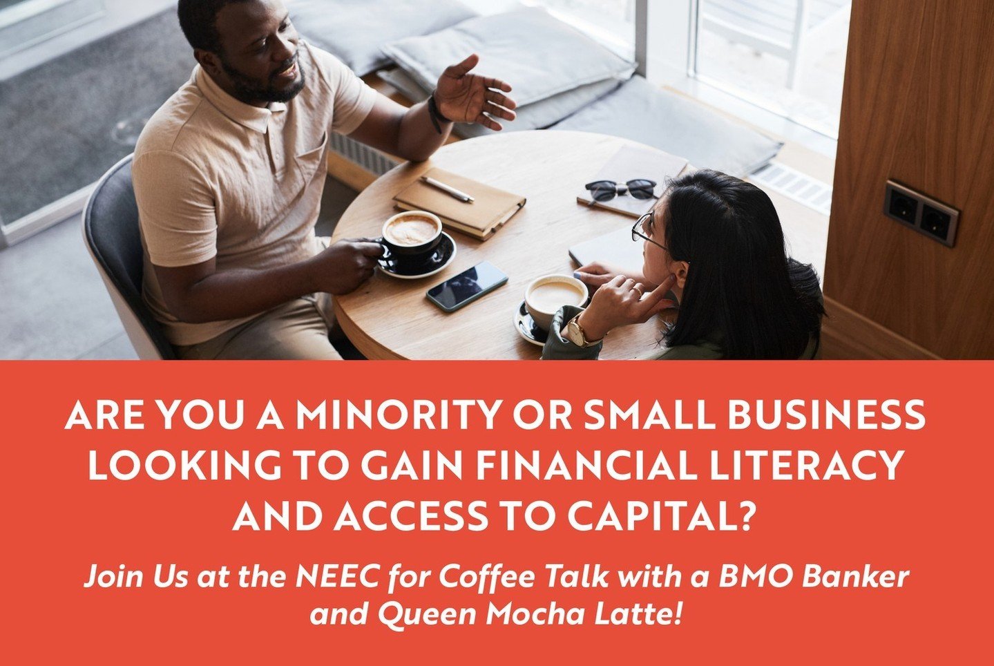 Hey minority &amp; small businesses: Gain financial literacy &amp; access to capital during BMO&rsquo;s Coffee Talk on 4/19 at the #NEEC. This unique opportunity is in partnership with local event promoter, Queen Mocha Latte. 

Learn more: https://ow