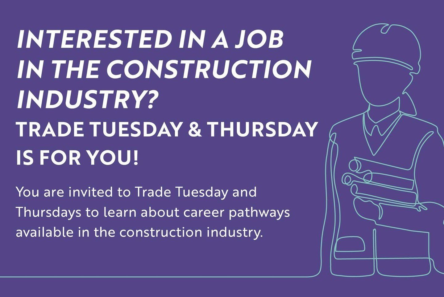 Thinking about a job in construction? Join us on May 7 from 3 - 5 p.m. at the #NEEC for Trade Tuesday and Thursdays to learn about career pathways available in the construction industry.

Event details at link in bio.