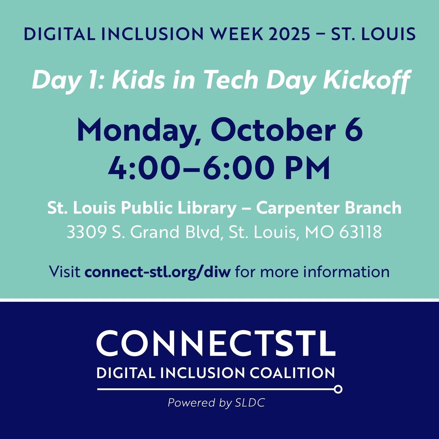 Join us on Monday, October 6th as we kickoff Digital Inclusion Week with a family-friendly event with BGG Gaming Foundation and the Makerspace at St. Louis Library. Explore hands-on tech activities, games, family giveaways &amp; creative learning sta