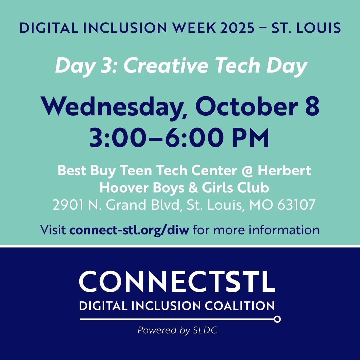 Day3 of Digital Inclusion Week will focus on Teen Tech &amp; Community Access. Join us on Wednesday, October 8th for Teen Tech Center showcases, student-led demos, special giveaways &amp; opportunities for young people to connect with technology. #DI
