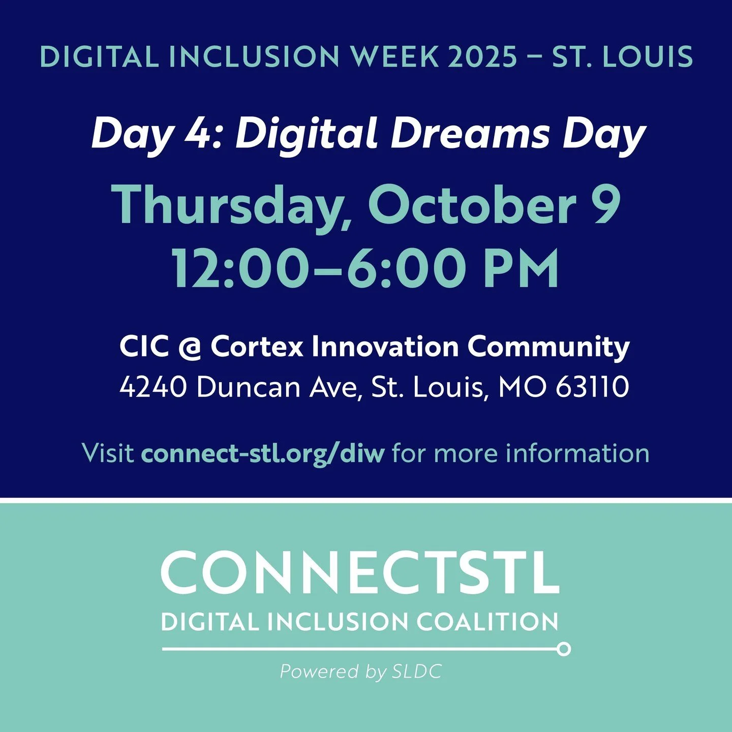 DIGITAL DREAMS DAY: The #ConnectSTL Flagship Event for #DIW2025 will focus on Community-Driven Digital Futures with panels, showcases, demos, workshops &amp; networking. Register now to join us from noon - 6 p.m. on Thursday, October 9th: https://ow.