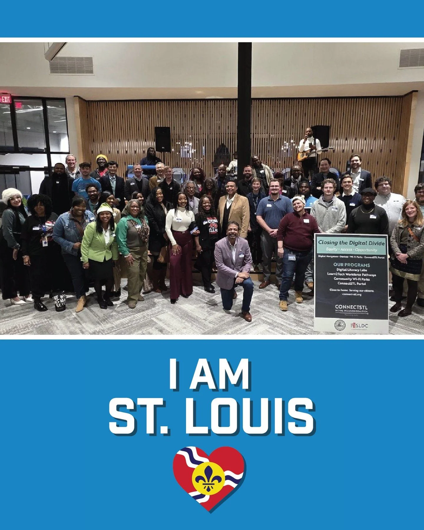 I am the vital link connecting St. Louis residents to the 21st-century digital world.
I am the voice advocating for universal, affordable, and high-speed internet access across our city and county.
I am ConnectSTL, the St. Louis region's coalition de