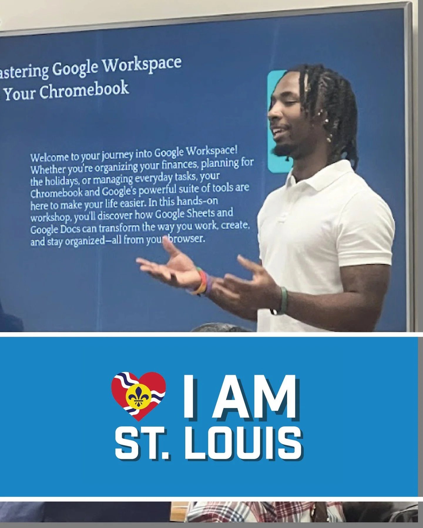 I provide the training that helps St. Louisans thrive online. To date, I have facilitated over 200 hours of digital skills training for citizens of all ages.

I manage programs like Learn2Tech which ensures that those in need of digital skills and de