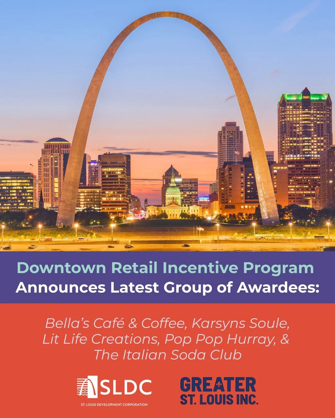 New energy is coming to Downtown St. Louis!

Today, SLDC and Greater St. Louis, Inc. (@greaterstlinc) announced the latest businesses receiving support through the Downtown Retail Incentive Program, a partnership designed to attract new storefronts a