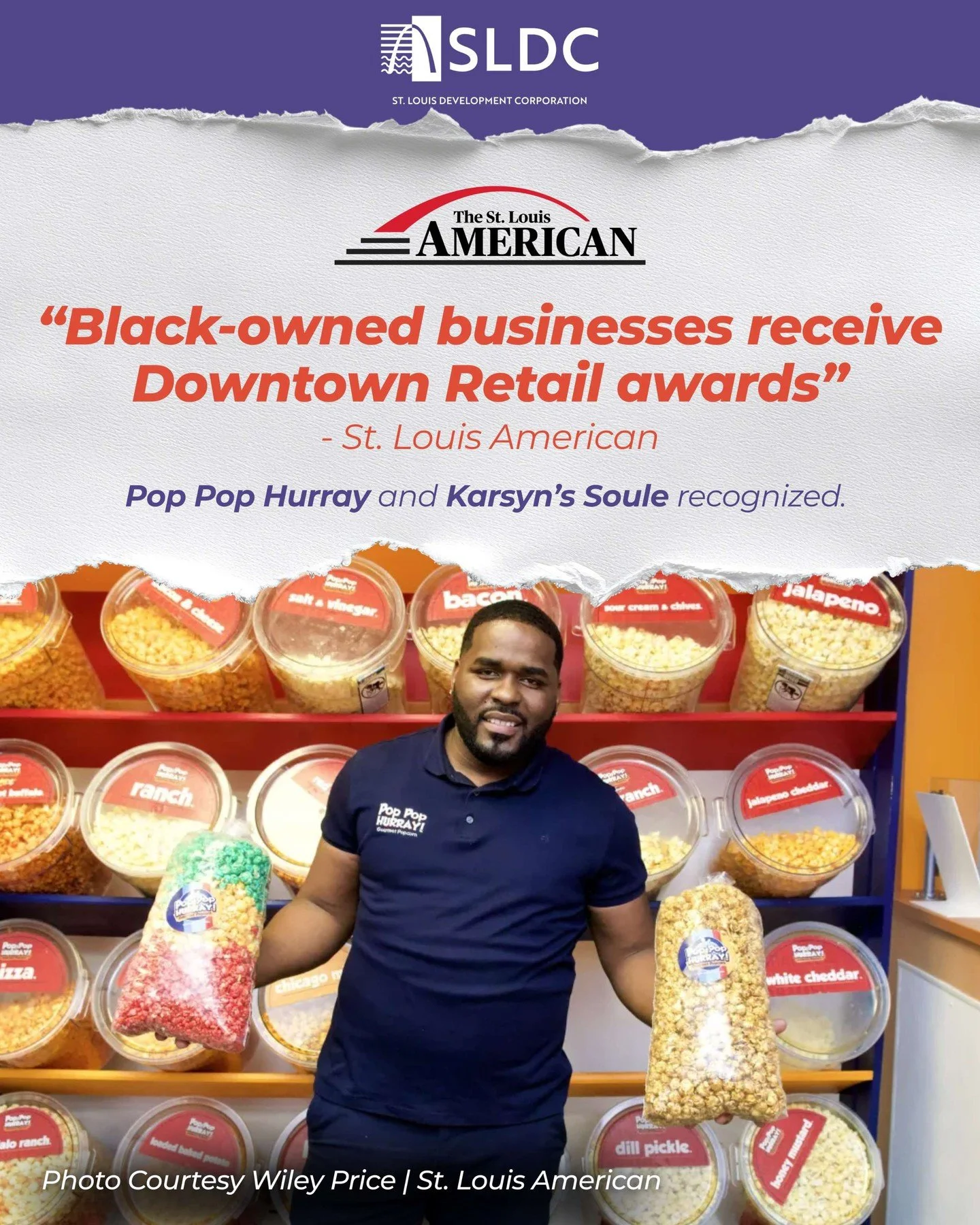 More momentum for Downtown St. Louis. 👏

SLDC and @greaterstlinc are proud to support local businesses&mdash;like @PopPopHurray and @KarsynsSoule2.0&mdash;as they grow and strengthen economic activity through the Downtown Retail Incentive program.

