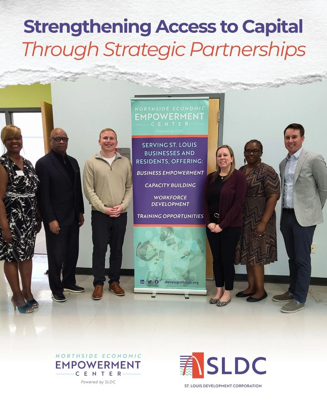 Expanding access to capital for St. Louis businesses starts with bringing the right partners to the table. 🤝

SLDC's Northside Economic Empowerment Center (NEEC) recently hosted partners from the U.S. Small Business Administration (SBA) St. Louis Di