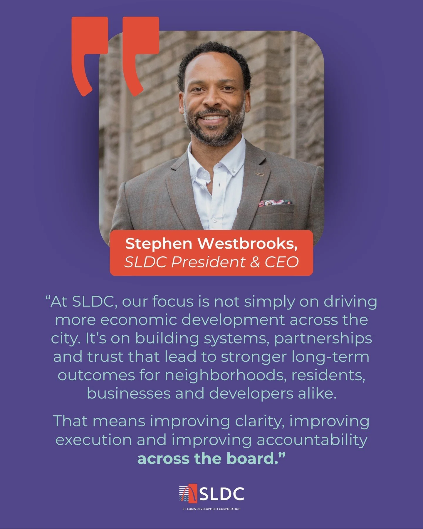 SLDC President and CEO Stephen Westbrooks recently shared his perspective on the ongoing conversation around development in St. Louis, following a recent story by the @stlouisbiz. 

In his post, Stephen discussed the importance of creating a developm