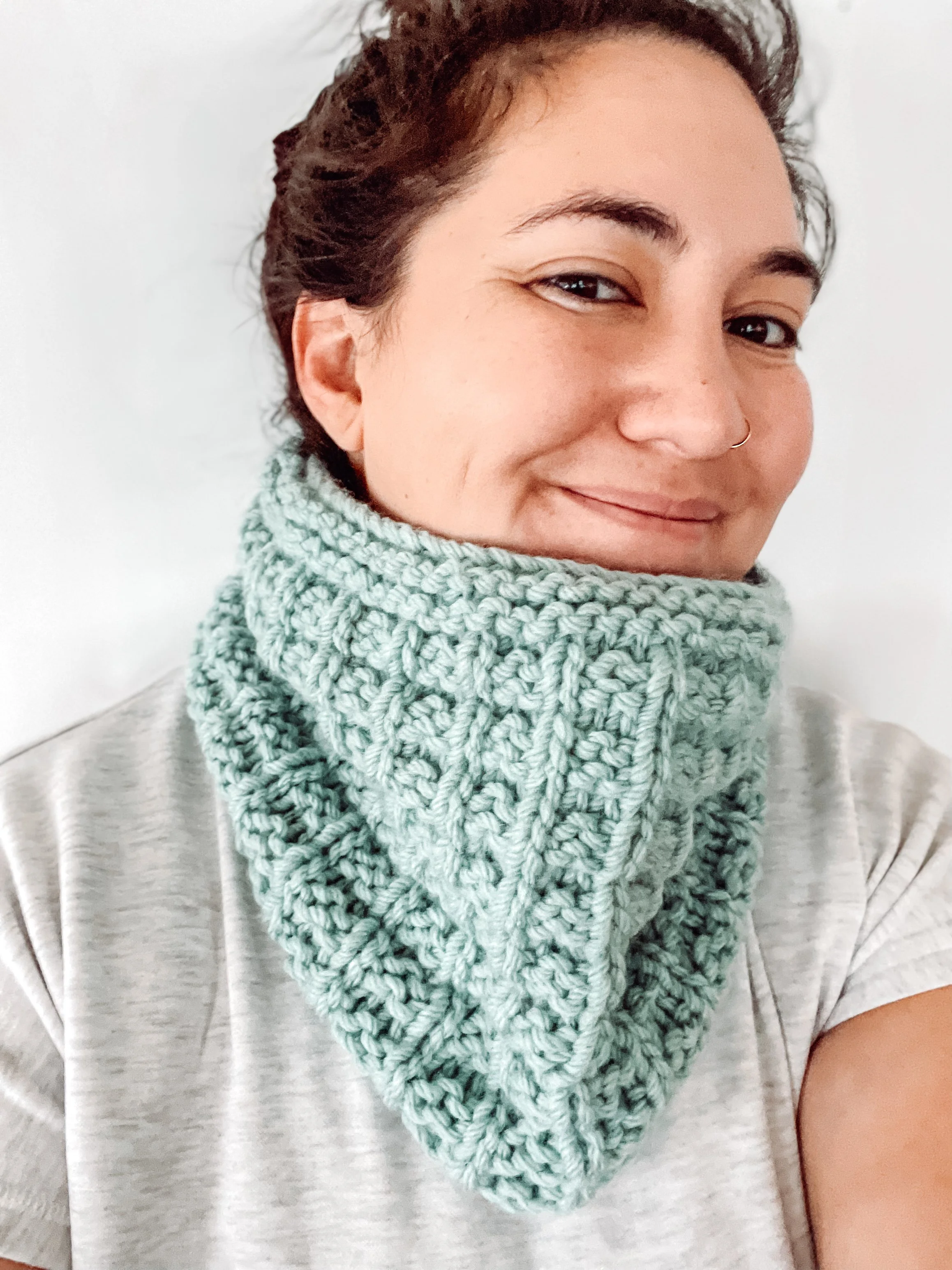 Waffle Rib cowl in Seaglass .JPG