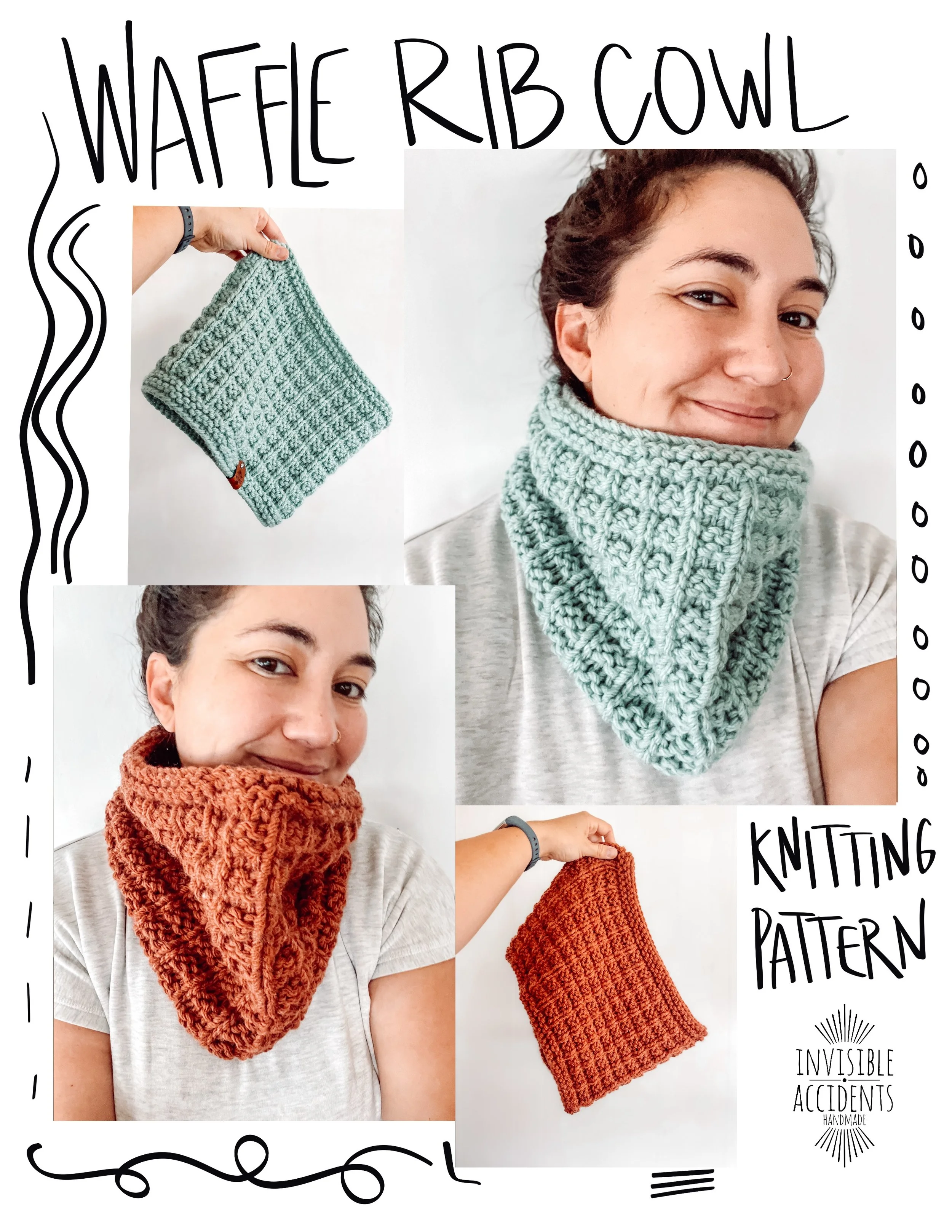 Waffle Rib Cowl ~~ Knitting Pattern