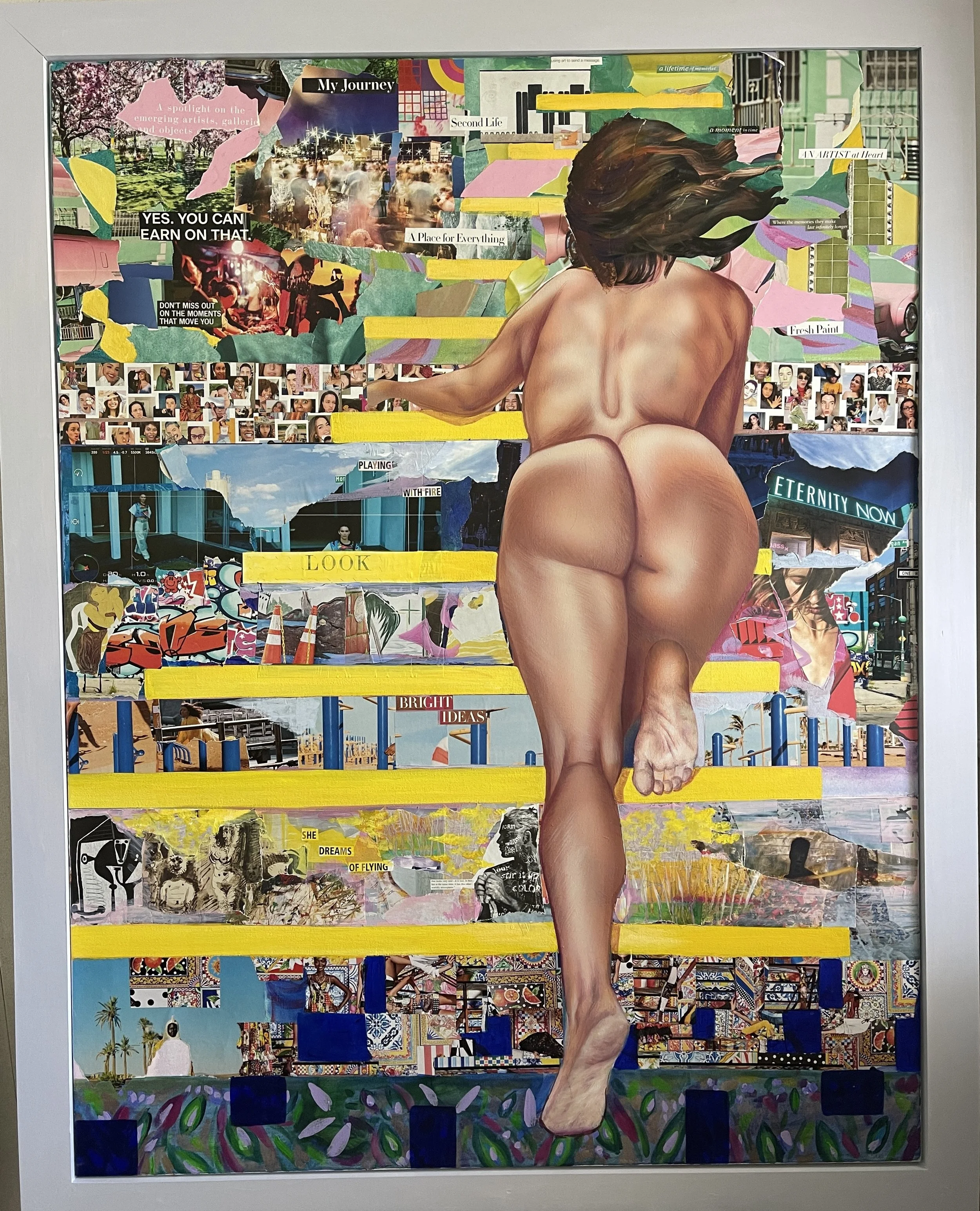 Life Path.
Medium:
Acrylic paint, magazines, pallet knife, canvas.

Dimensions:
3’ x 4" x 2"

Artwork for Sale:
Yes

Price:
N/A

Year Completed:
2023

Primary Discipline:
Painting