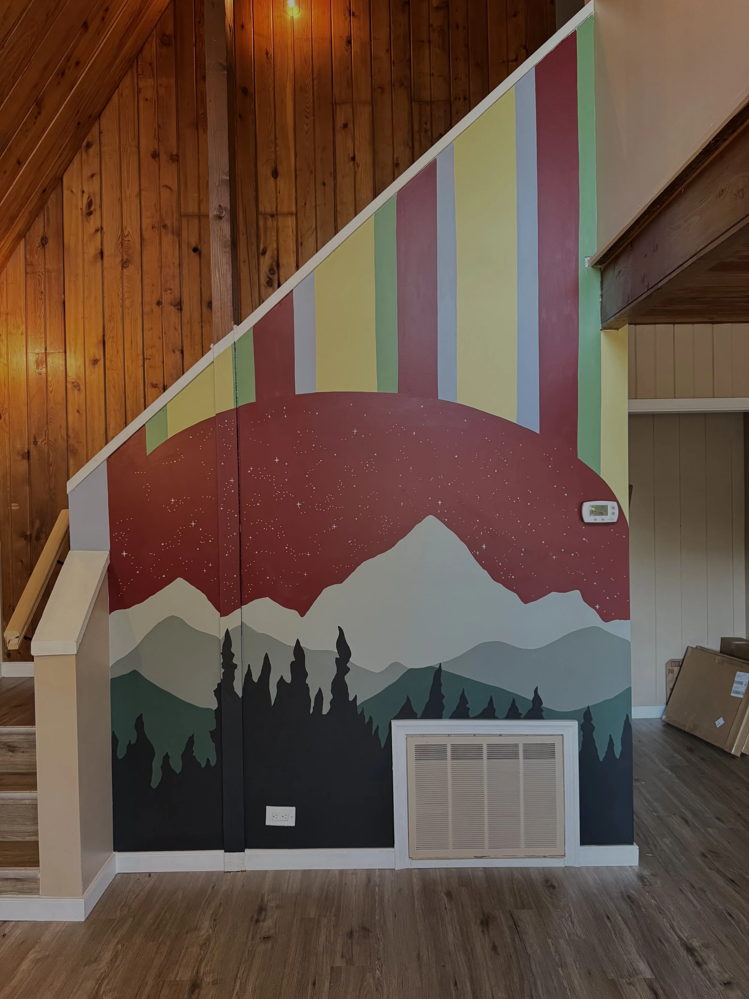 Mountains at First Light — Virginia Airbnb Mural