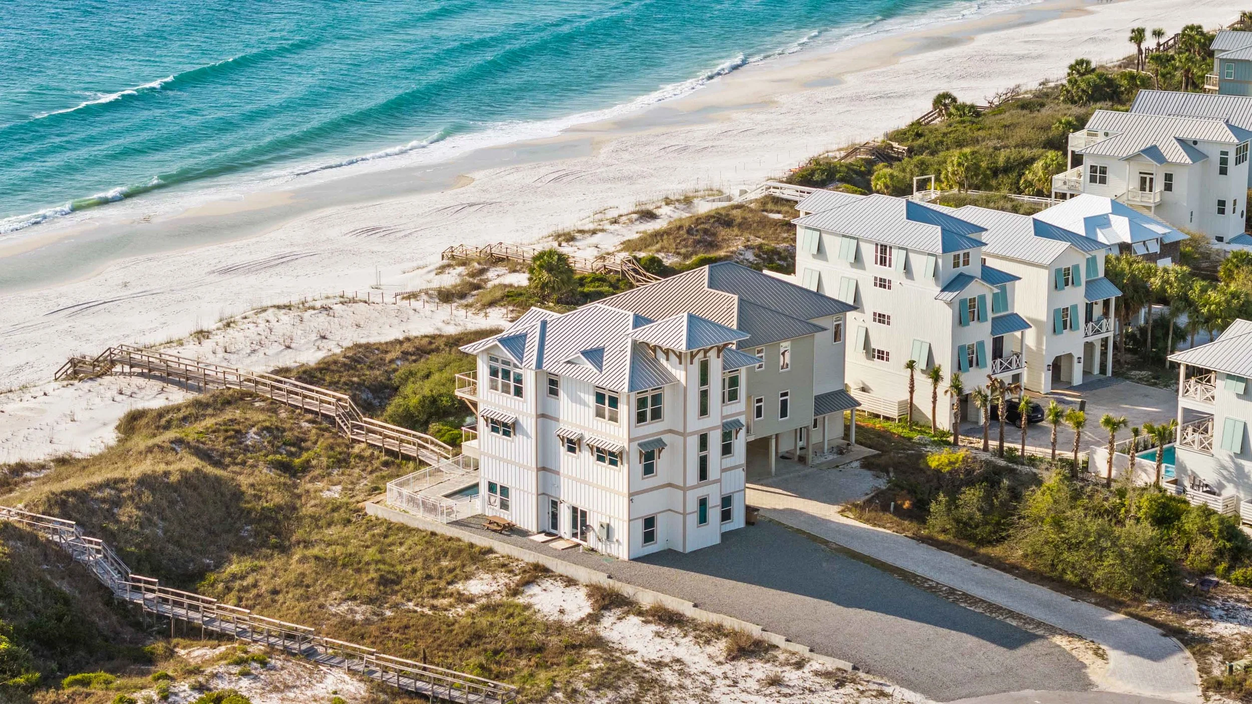 Drone photo of a vacation rental in Port St. Joe, Florida 