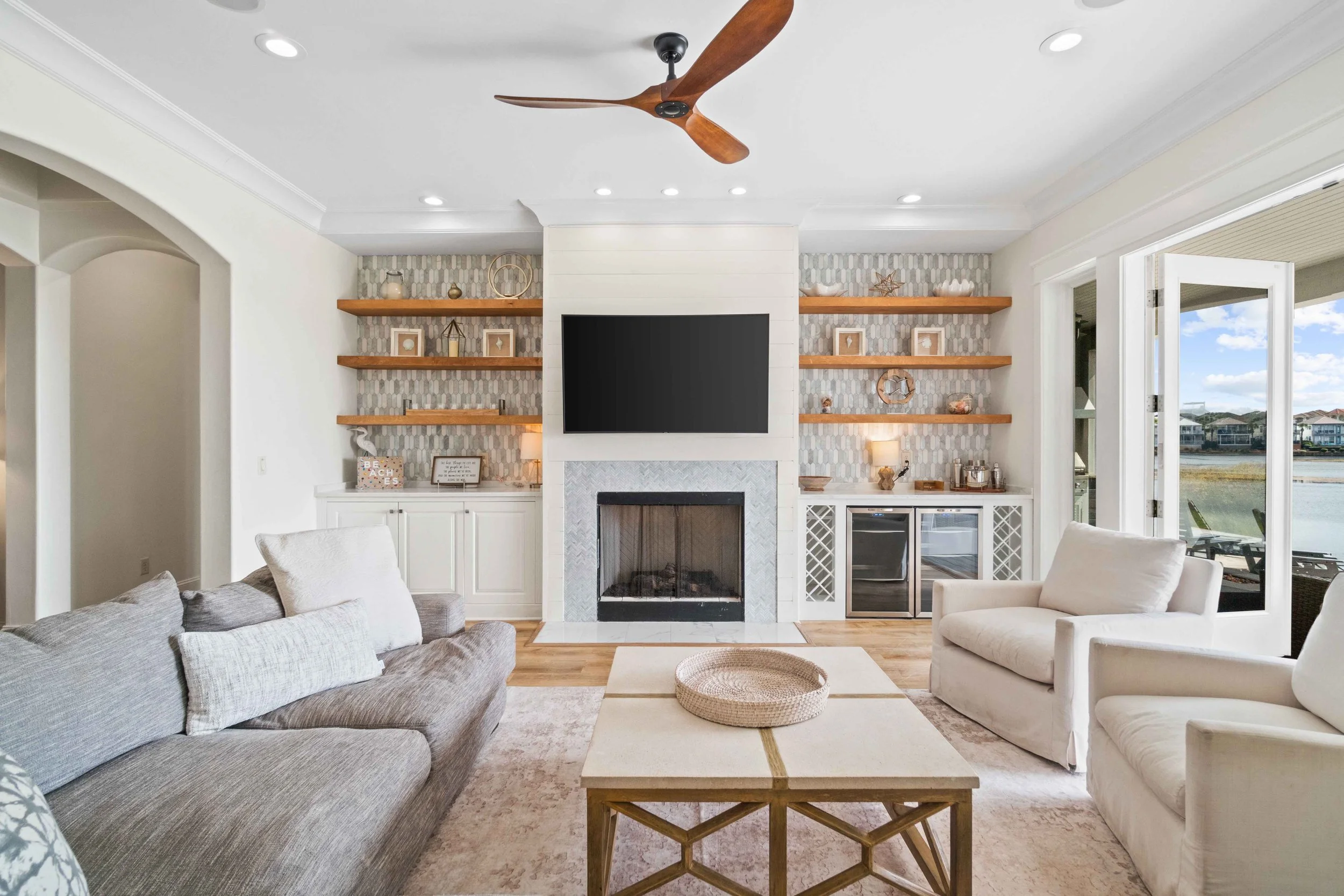 Ultra luxury vacation rental living room photo in Inlet Beach, Florida 