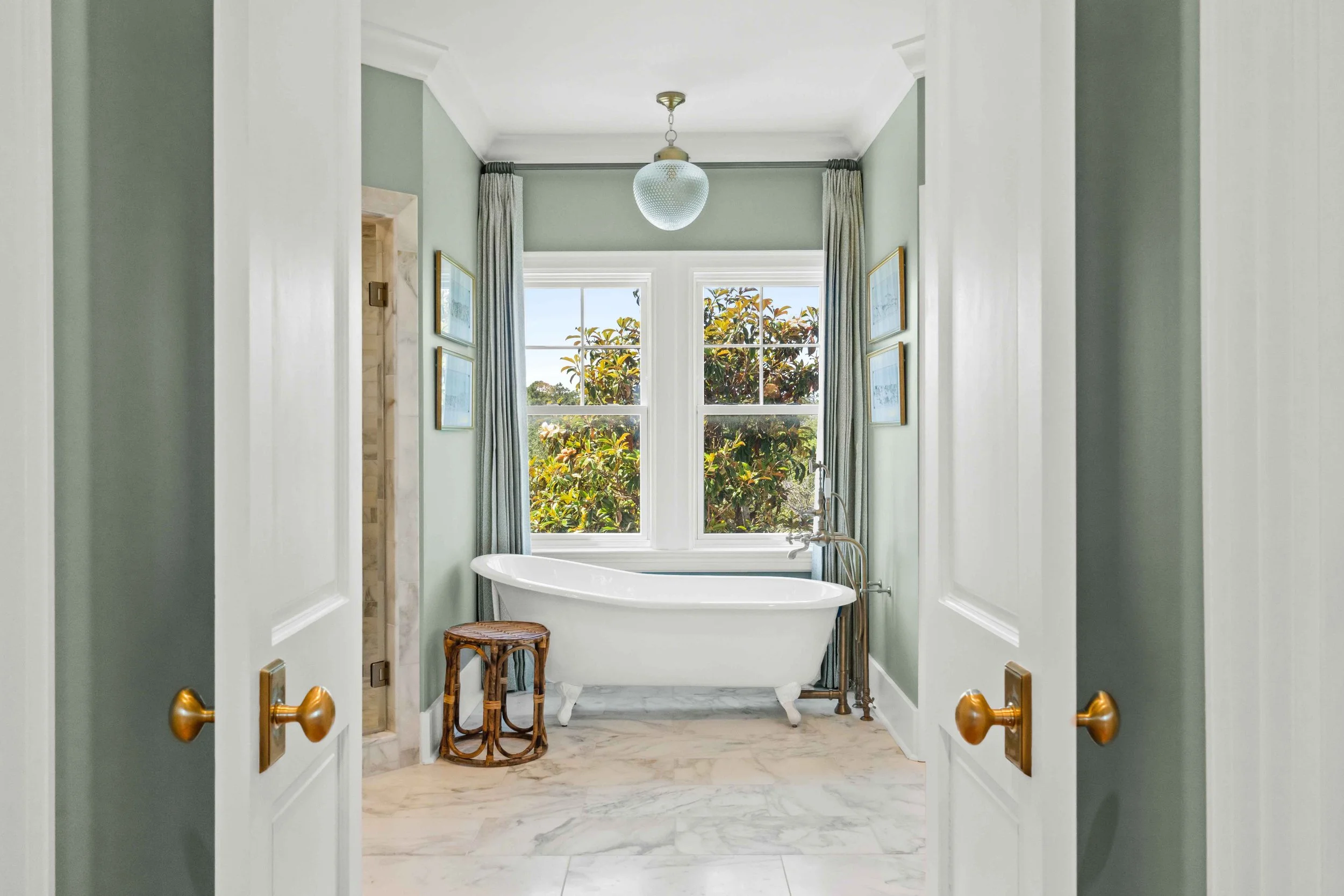 Photo of a bathroom entryway in a luxury vacation rental on St. George Island, Florida 