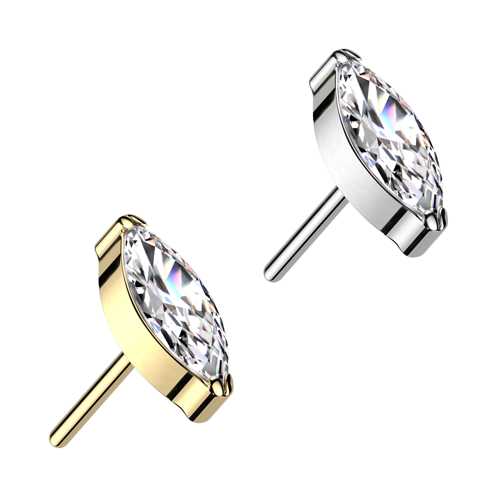 Implant Grade Titanium Threadless Push In Marquise CZ Top.png