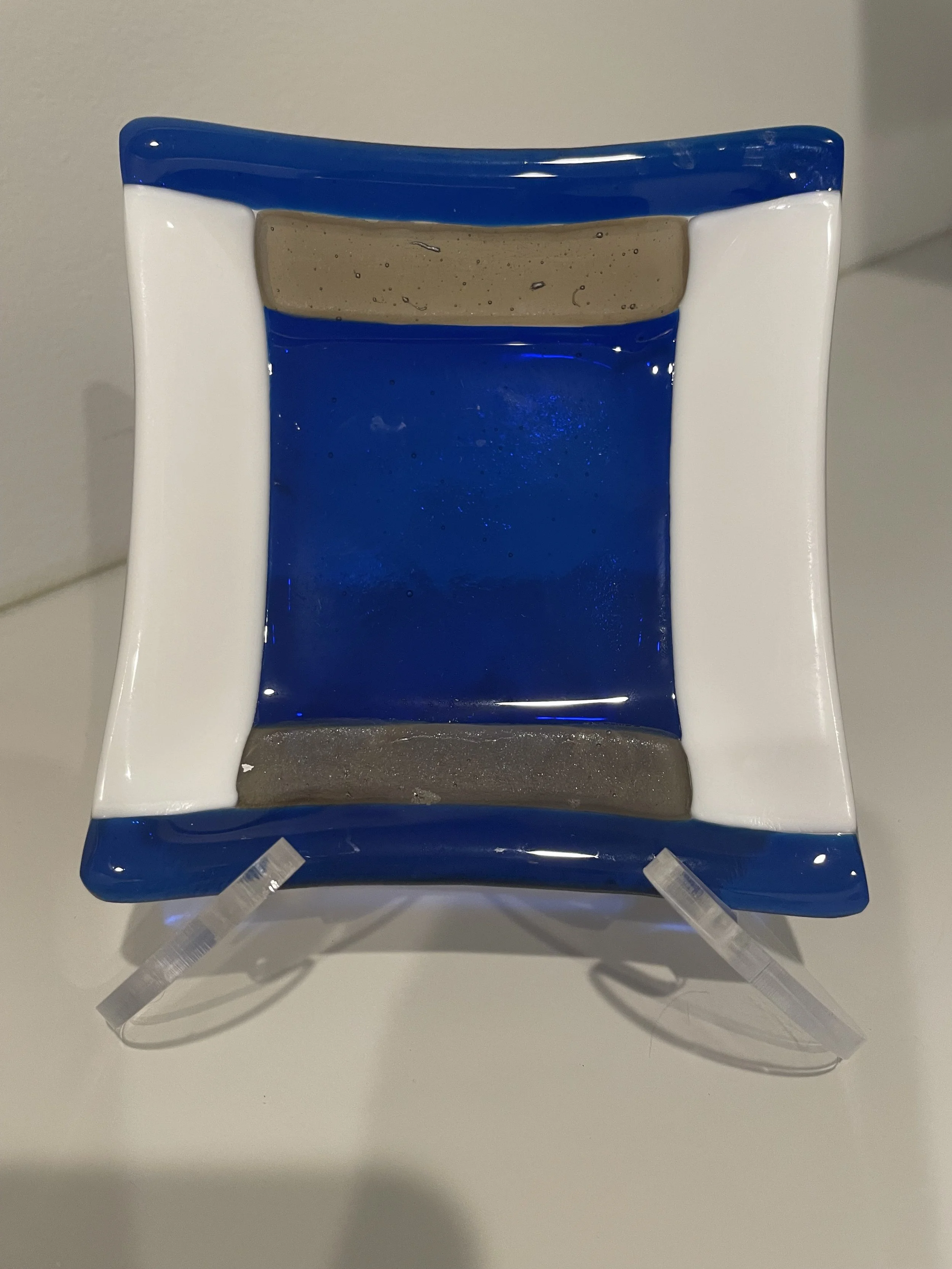 Blue, White and Gold plates - 5 x 5 or 7 x 7 $45 & $65