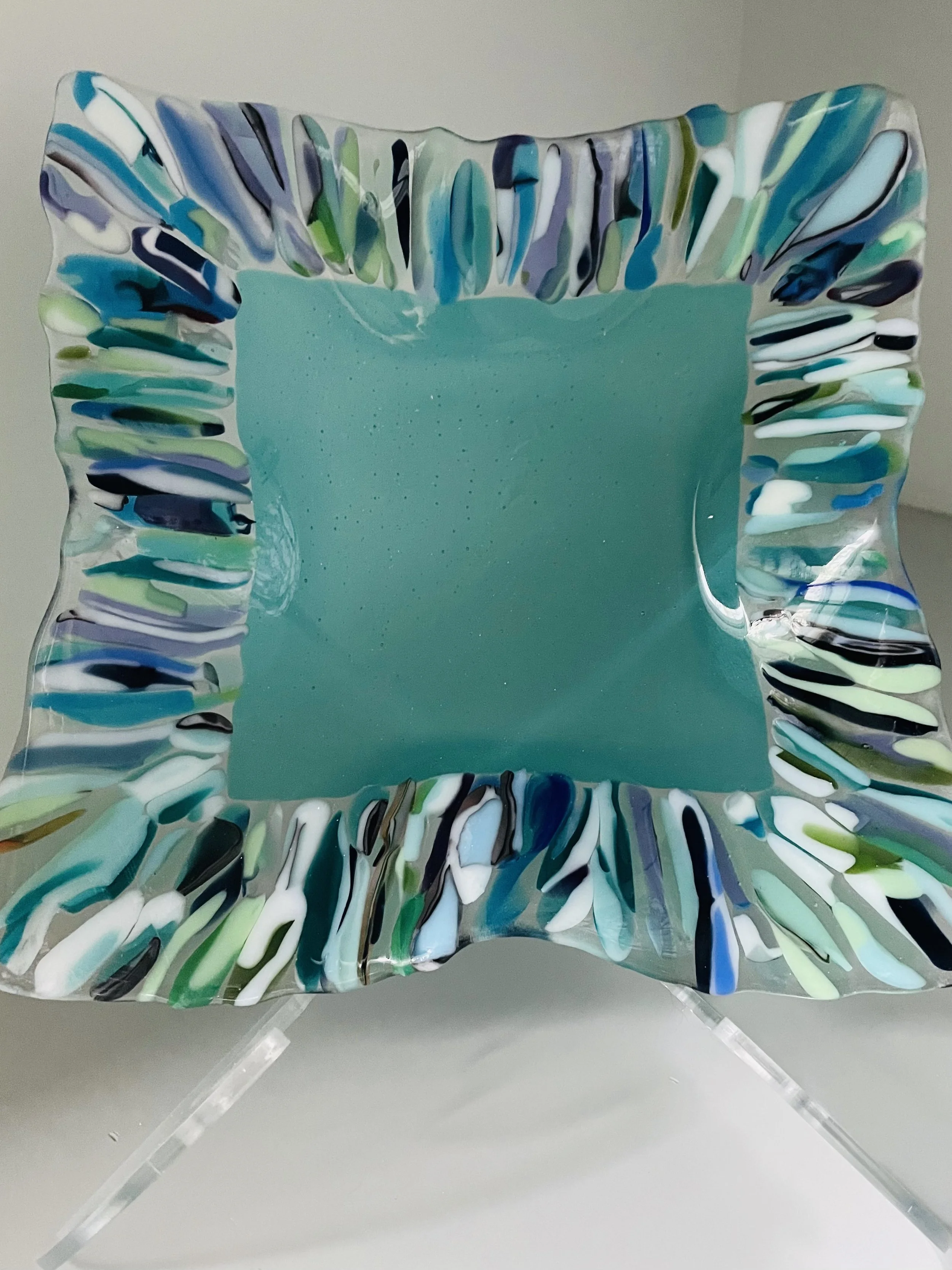 Blue Waves 11.5 x 11.5 dish $160