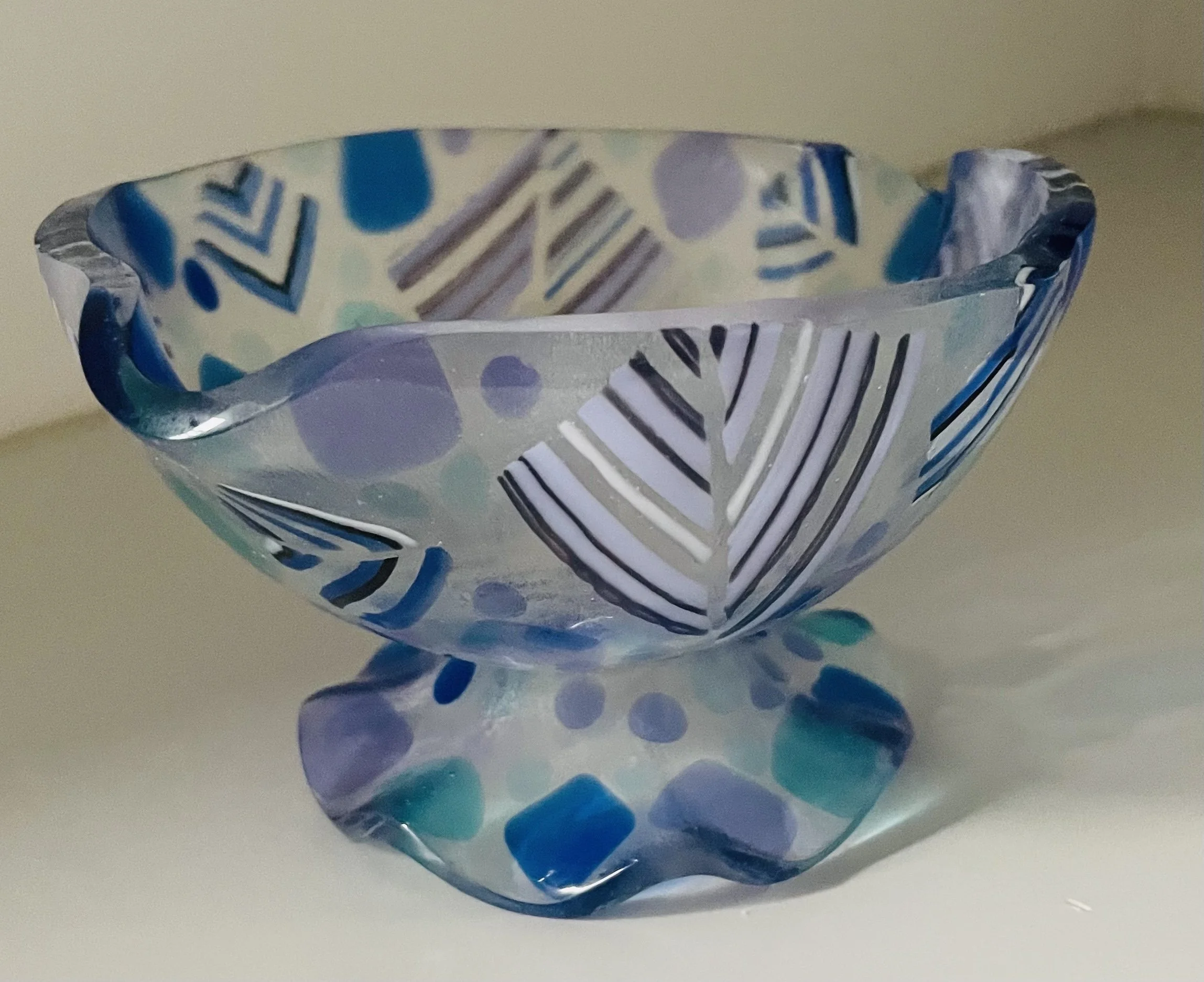 Candy bowl Lavender Triangles. 7 inches $45