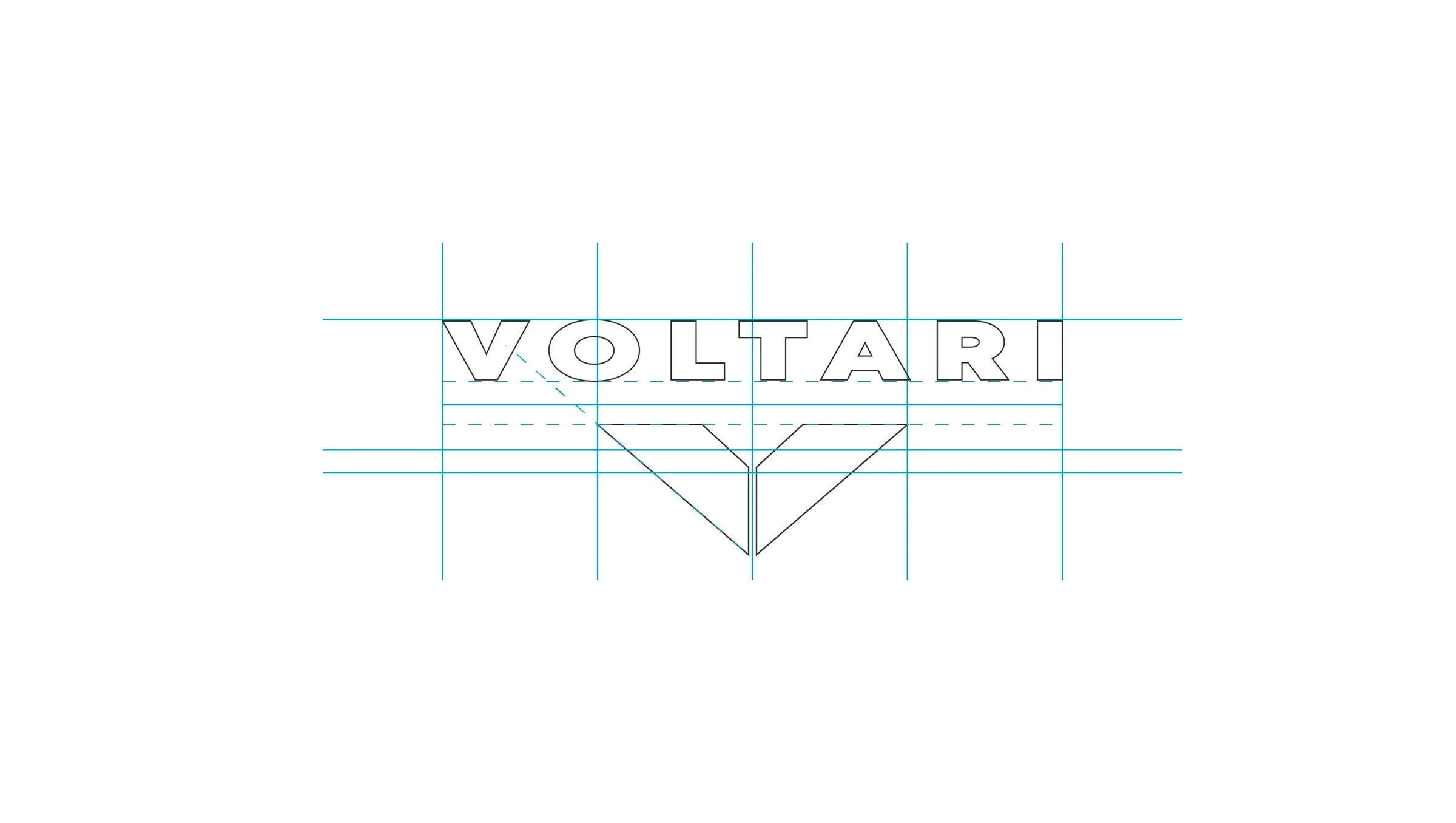 Technical Drawing for VOLTARI logo design