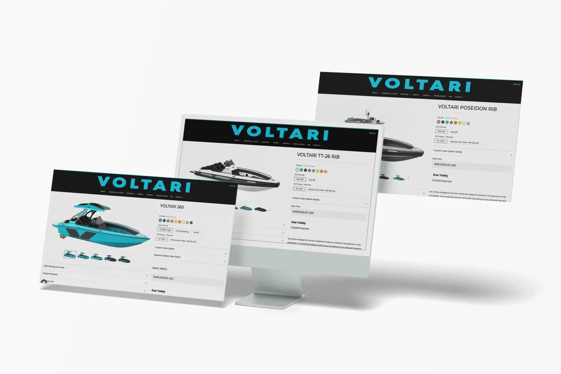 Web Design and Shopify Store infrastructure setup for VOLTARI Electric