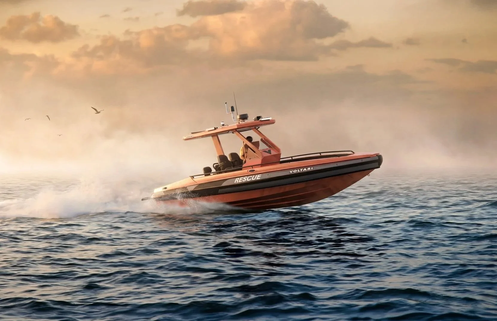 3D Product Render of the VOLTARI Patrol 26 CC RIB