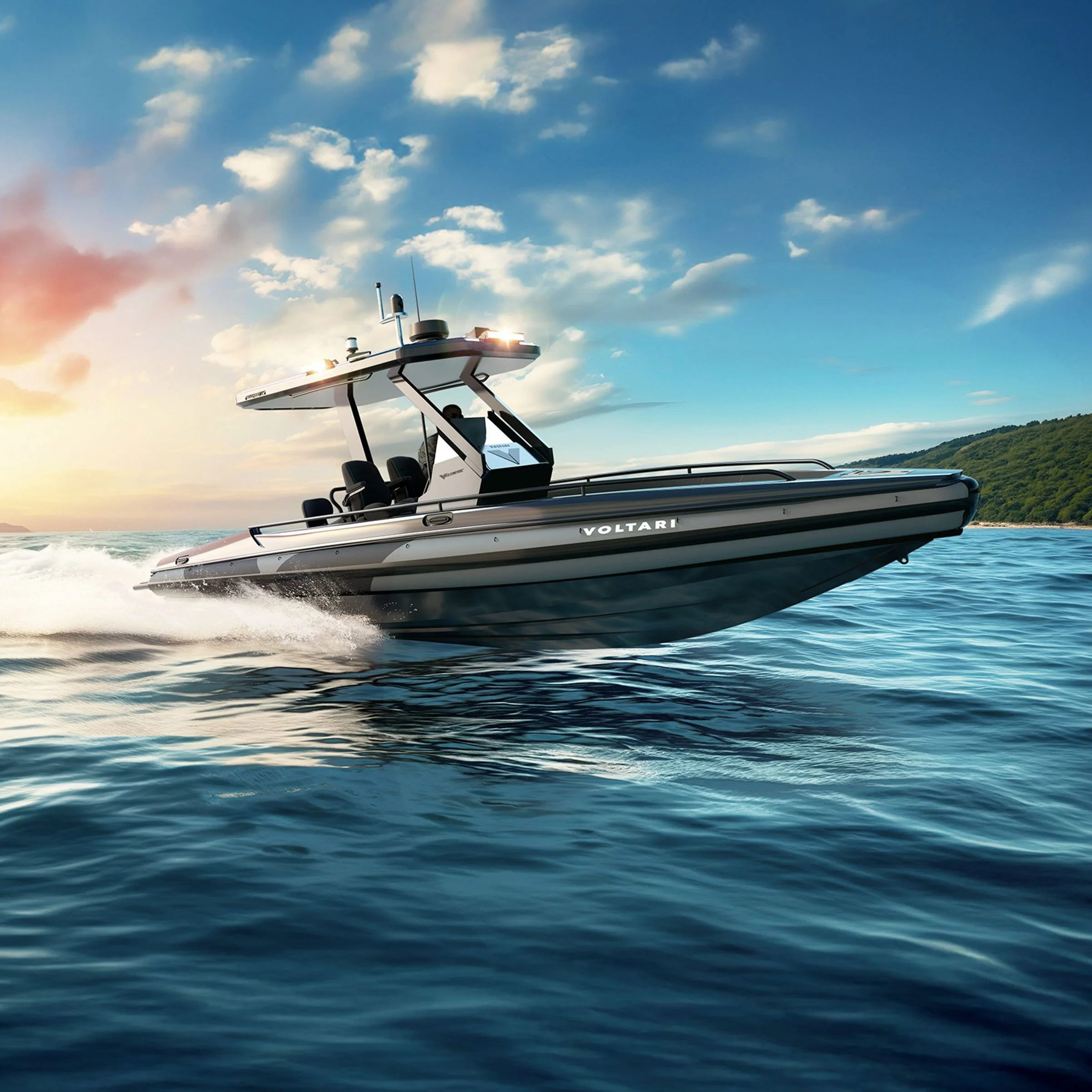 3D Product Render of the VOLTARI Patrol 26 CC RIB