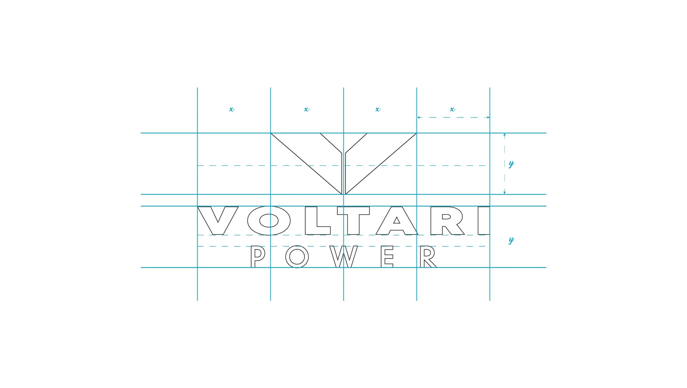 Technical Drawing for VOLTARI POWER logo design