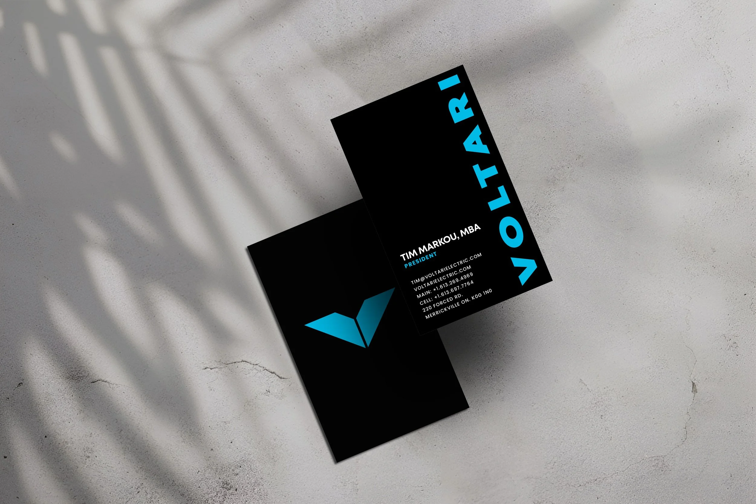 VOLTARI branded Business Card Design